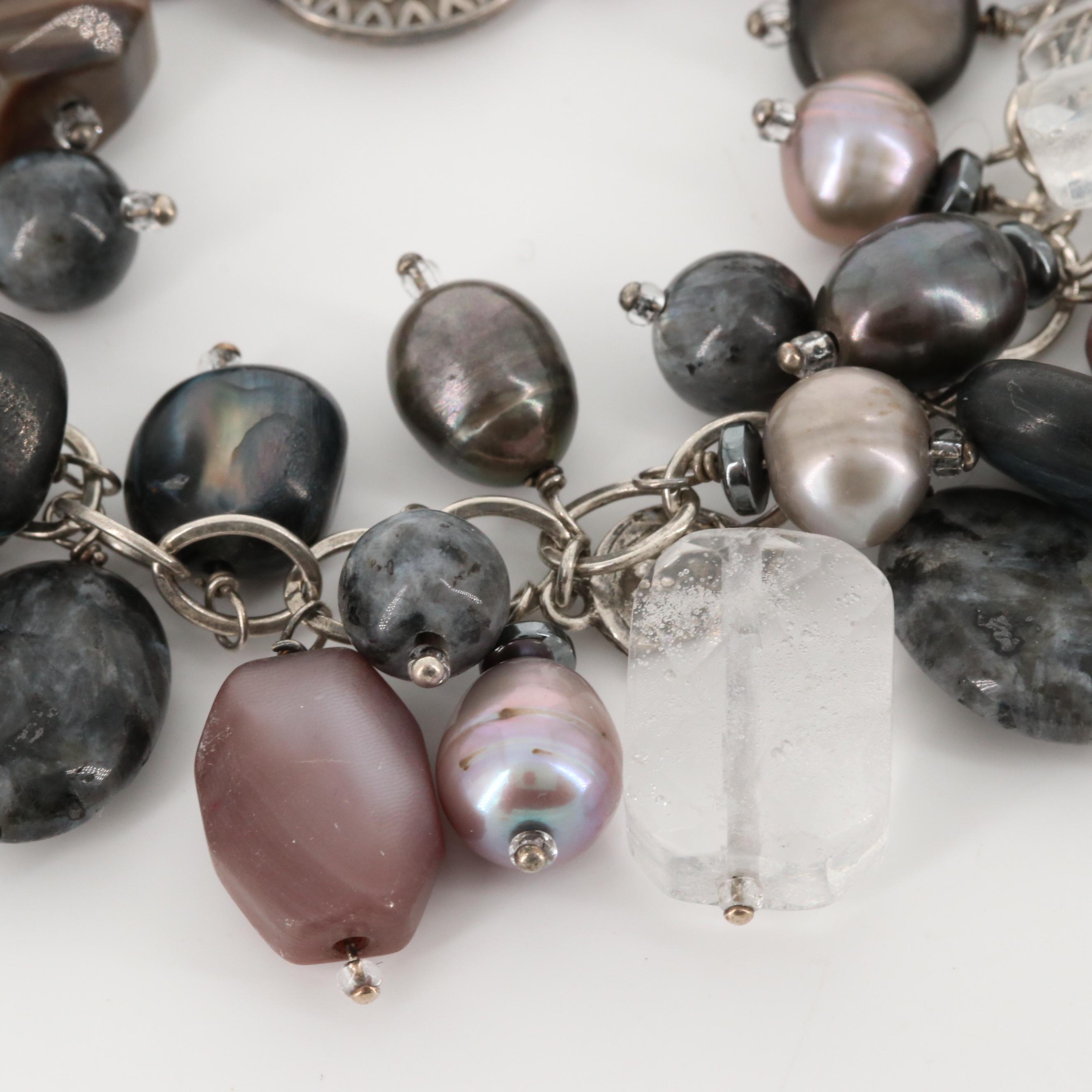 Silpada Sterling Silver Multi-Gemstone "Cha Cha" Adjustable Length Bracelet