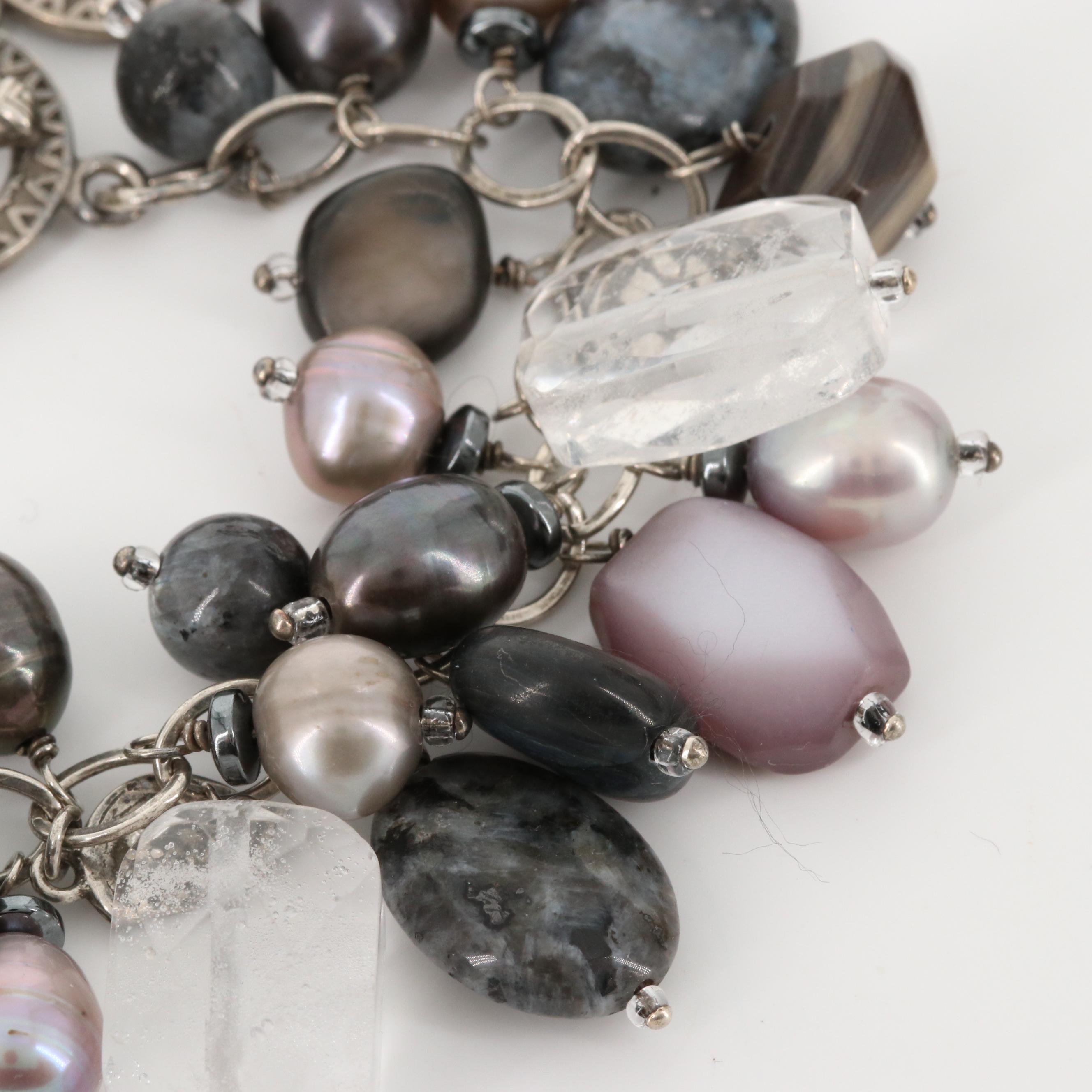 Silpada Sterling Silver Multi-Gemstone "Cha Cha" Adjustable Length Bracelet