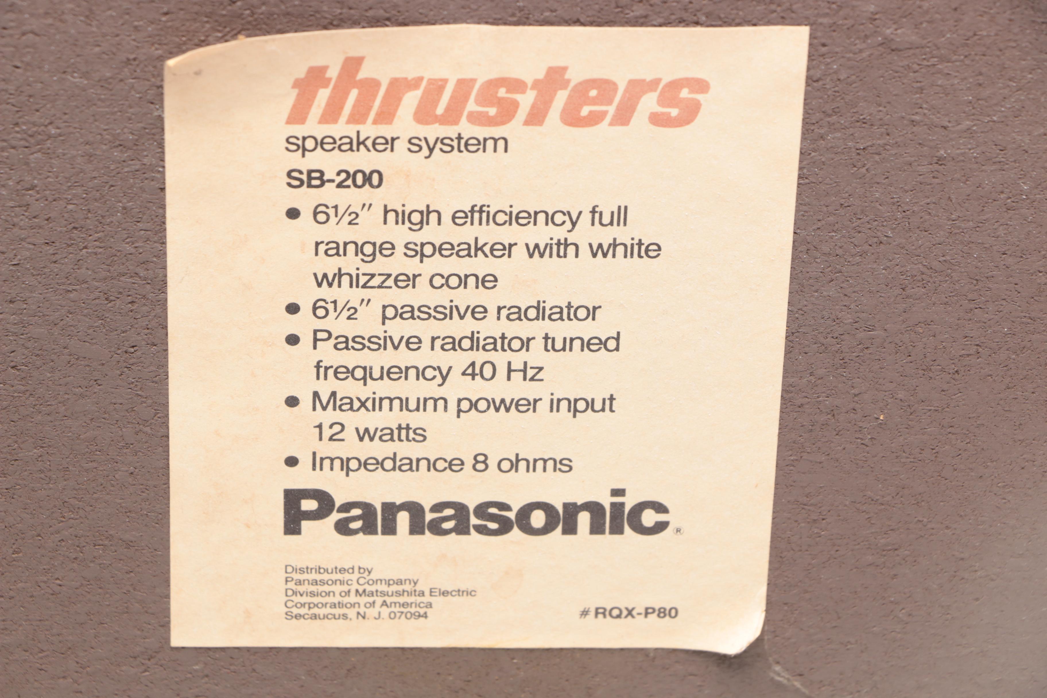 Panasonic PLL Multiplex Circuit Stereo with Speakers, Late 20th Century