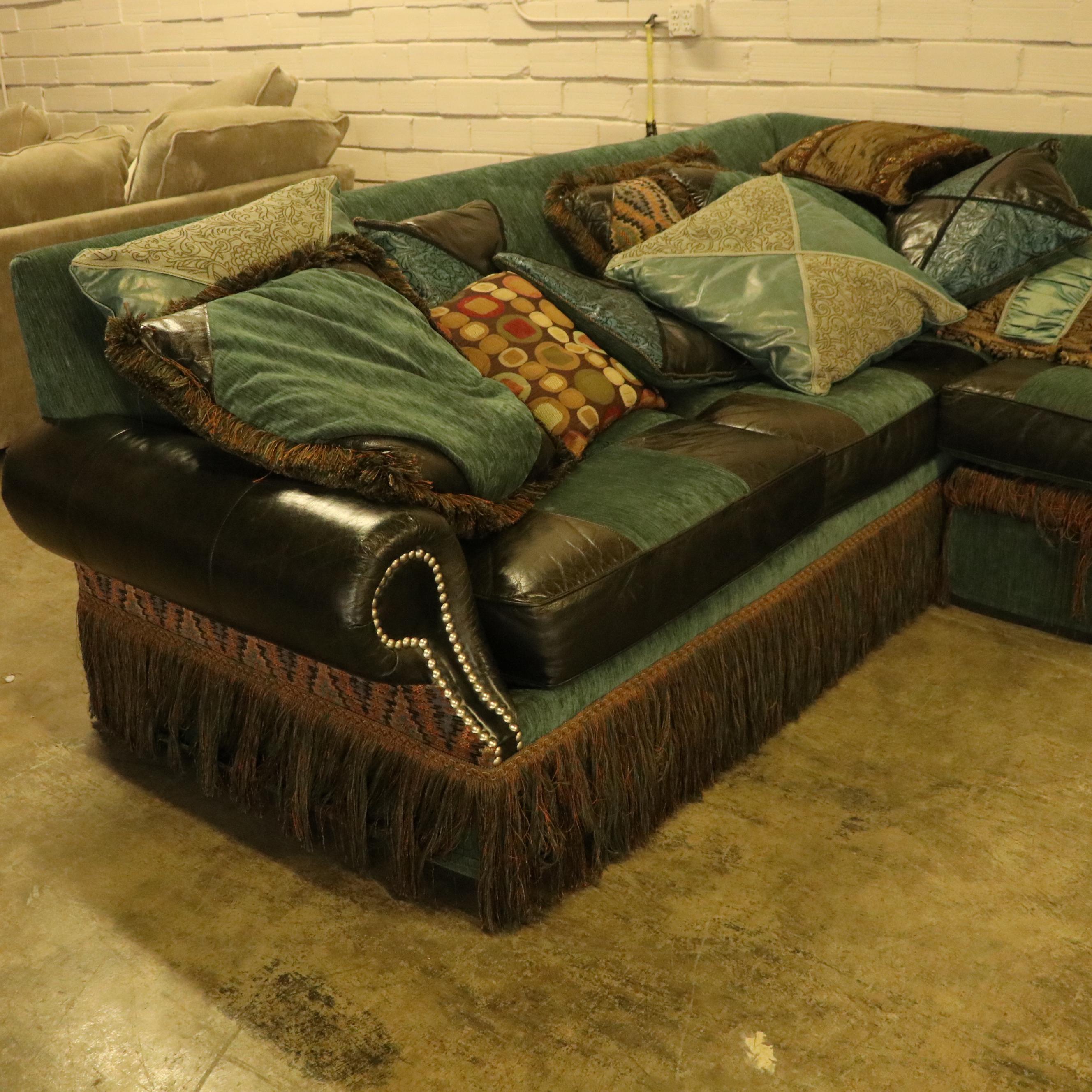 Paul Robert Leather Patchwork Sectional Sofa