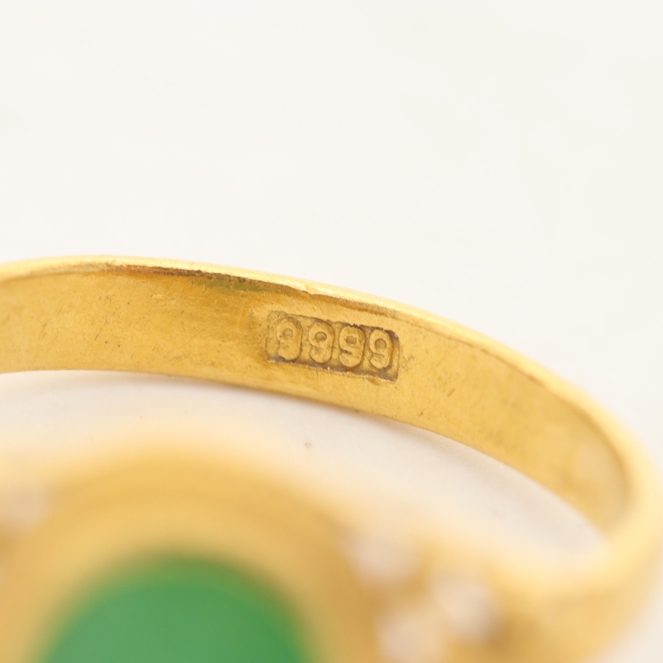 23K Yellow Gold Jadeite Ring