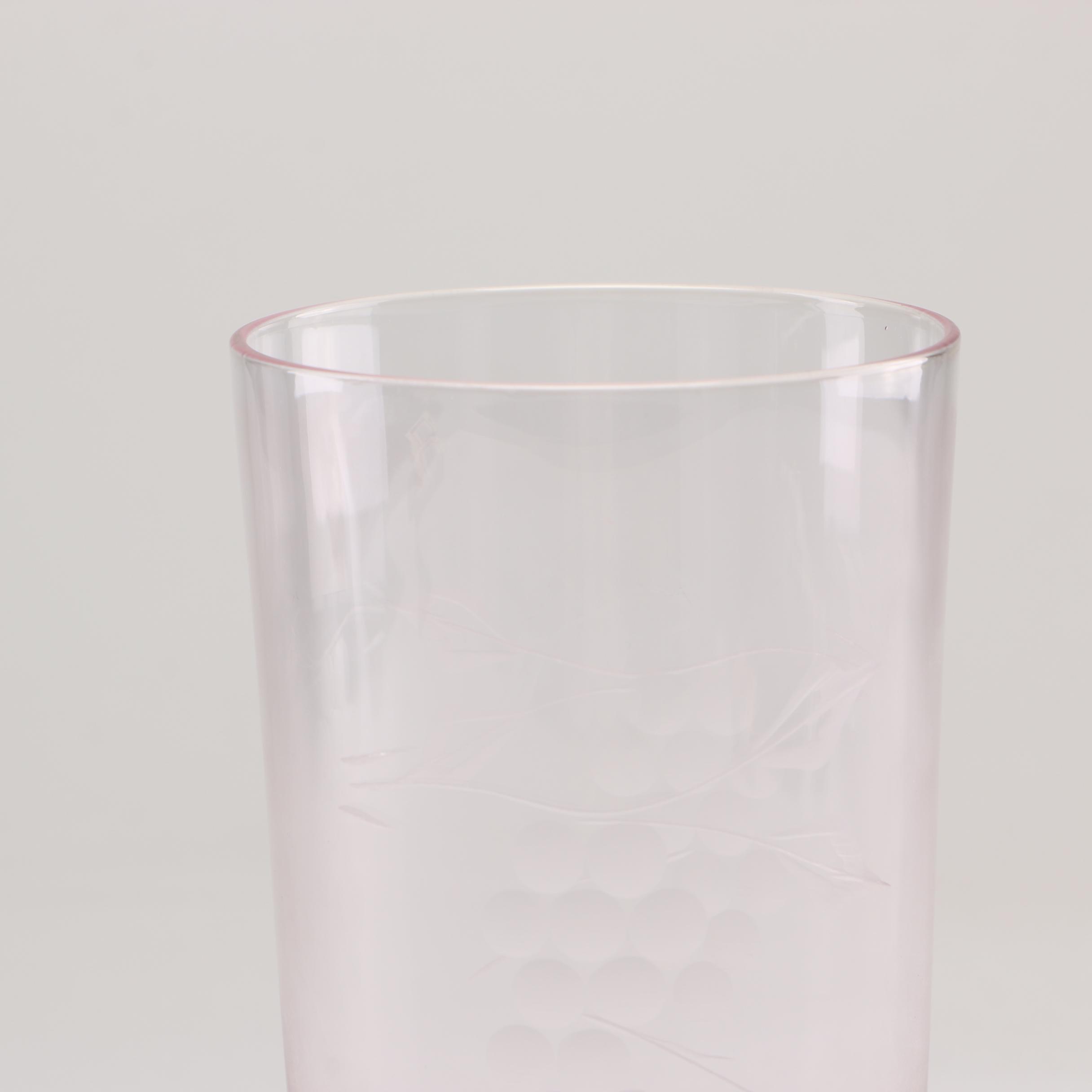 Vintage Etched Colored Glass Tumblers