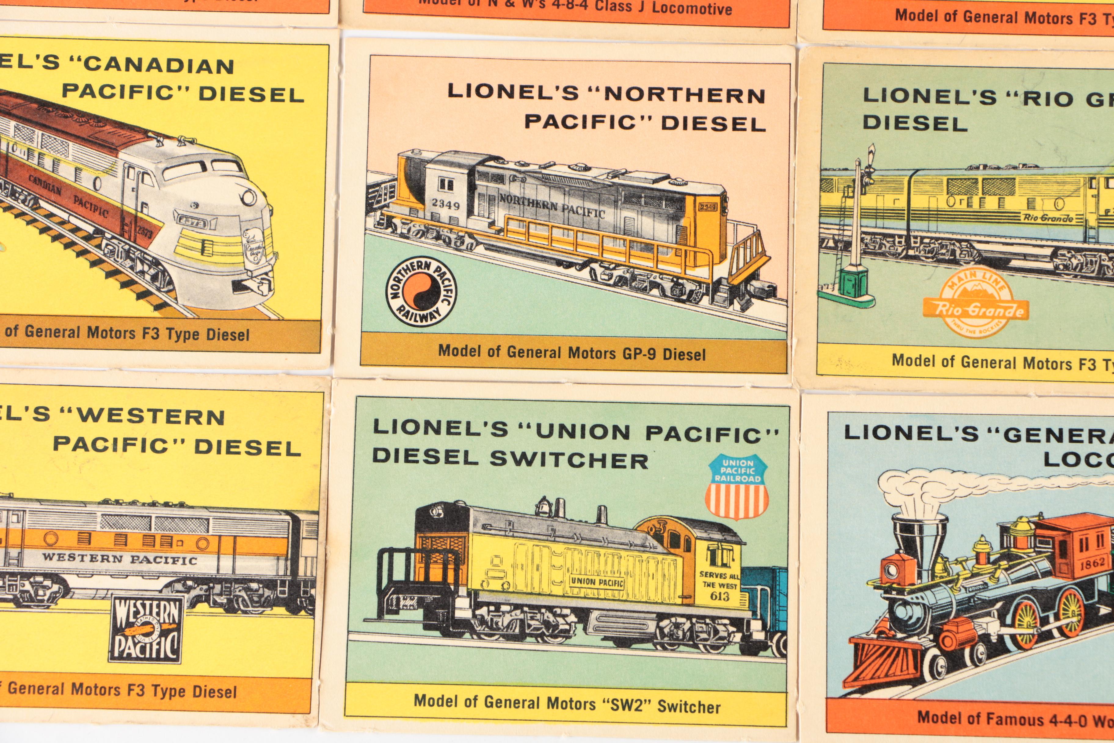 Lionel Trains Railroad Quiz Trading Cards, 1950s