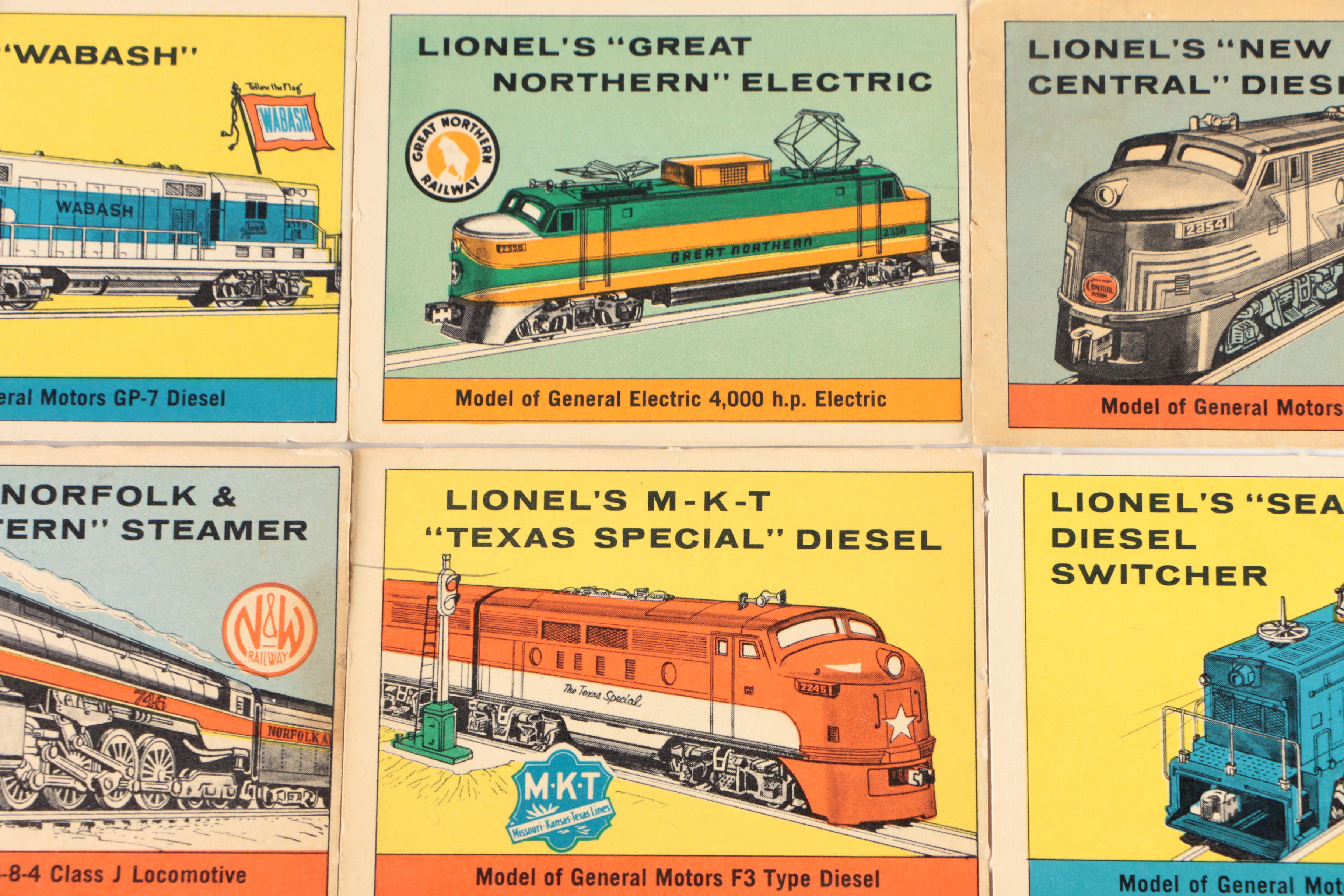 Lionel Trains Railroad Quiz Trading Cards, 1950s