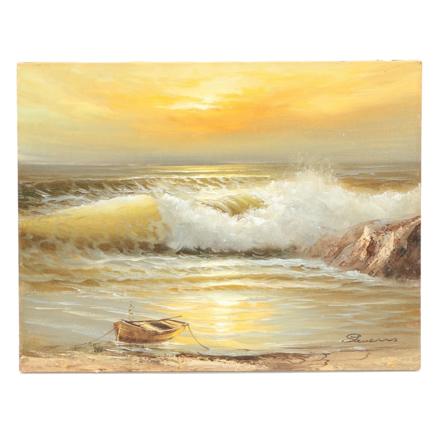 Stevens Seascape Oil Painting