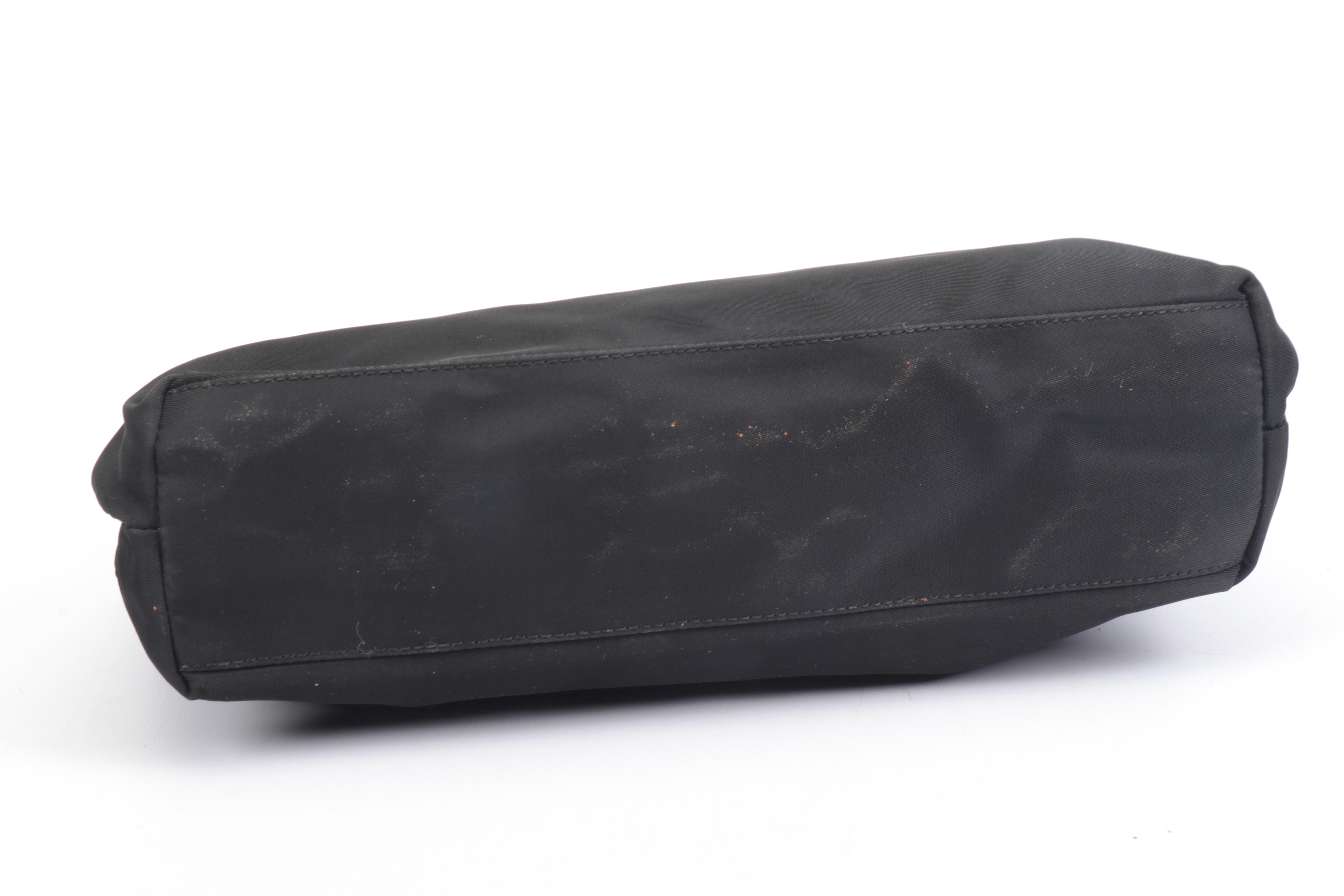 Prada Black Tessuto Nylon and Leather Shoulder Bag