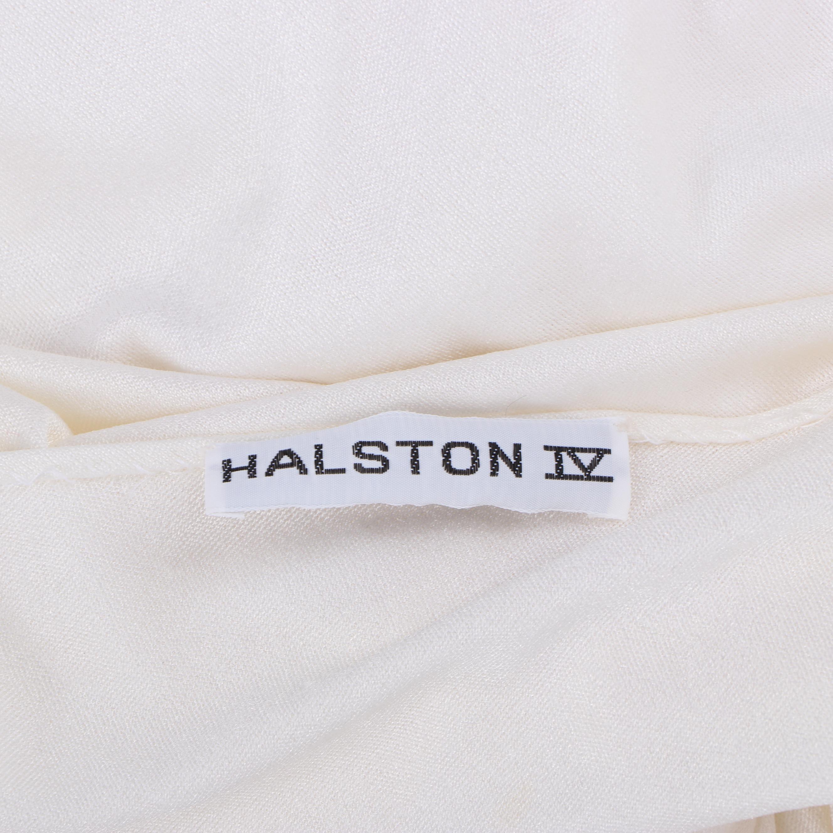 Halston IV Maxi Halter Dress in White, 1980s Vintage