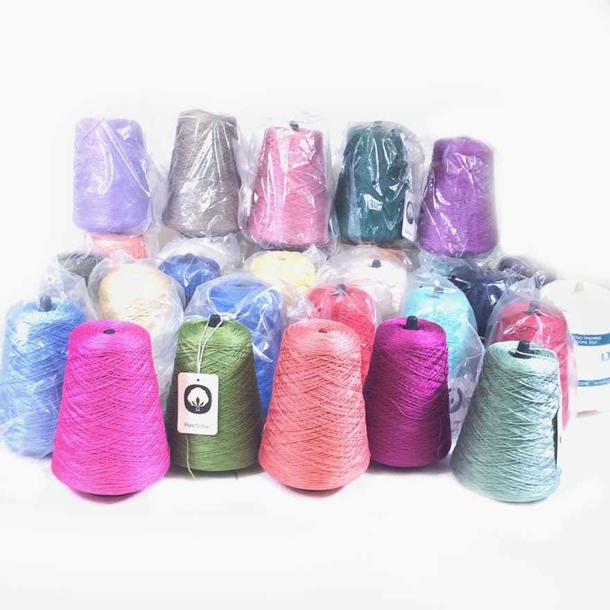 Assorted Colors Mercerized Cotton 500 Gram Knitting Yarn Cones