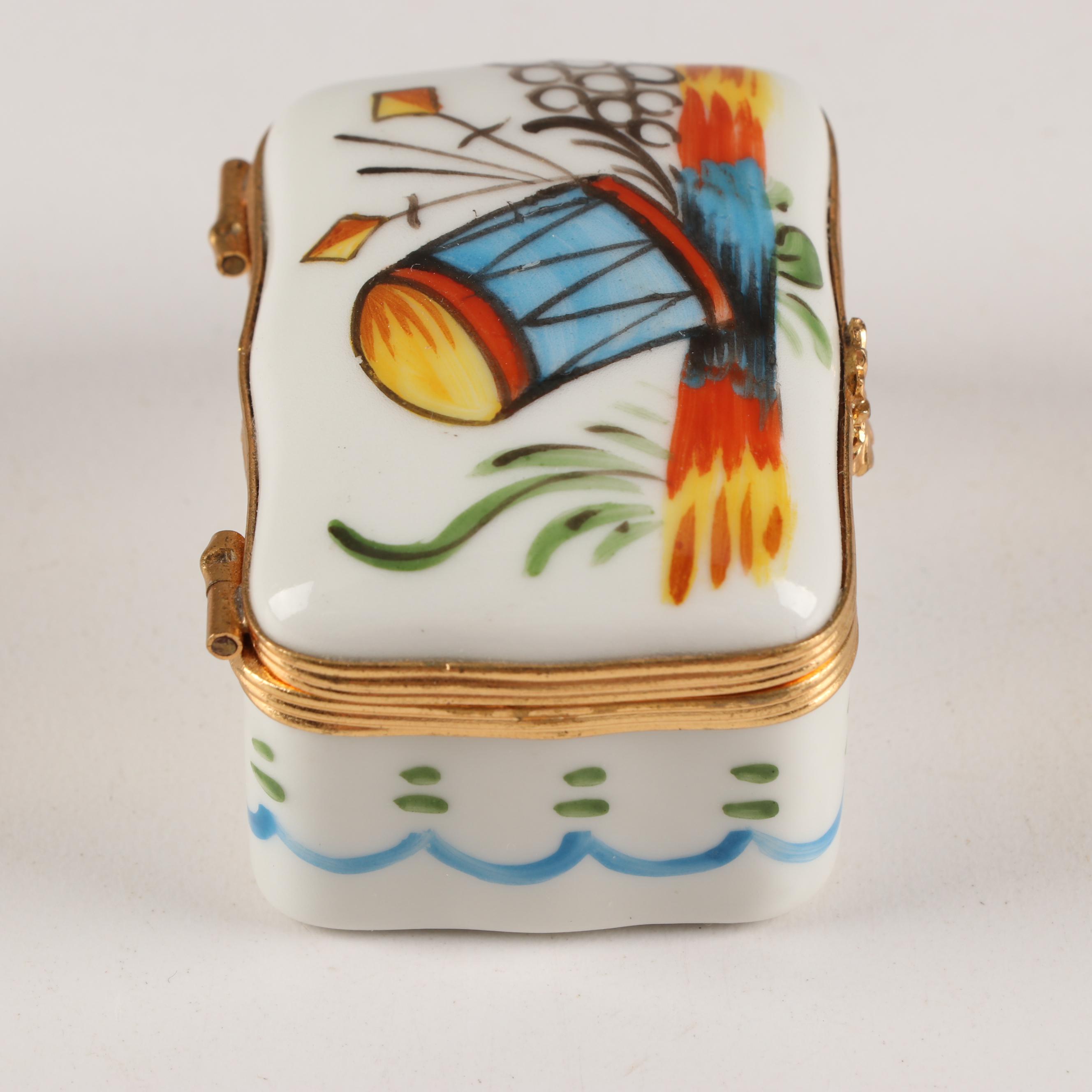 Hand-Painted Porcelain Trinket Box in the Style of Sevres