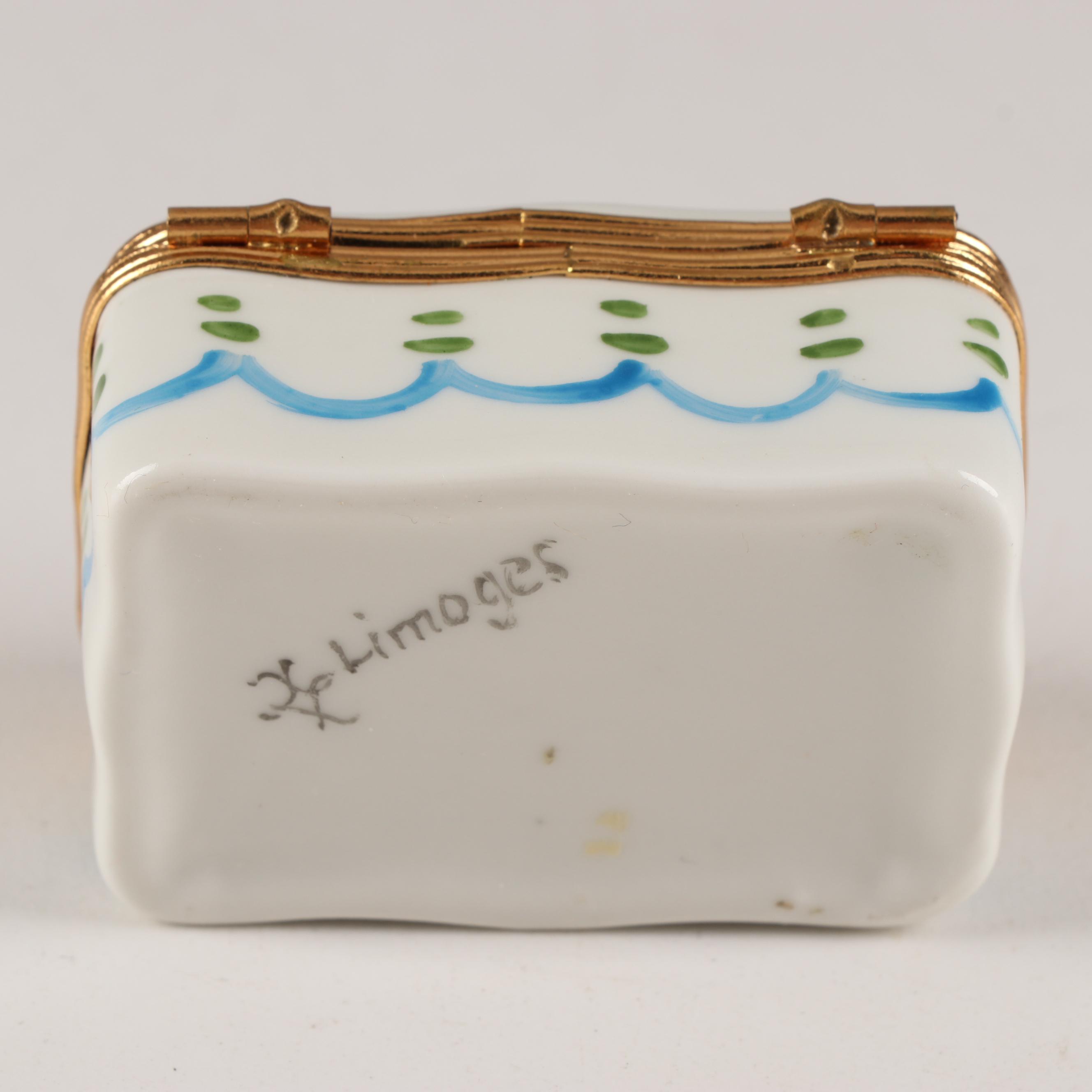 Hand-Painted Porcelain Trinket Box in the Style of Sevres