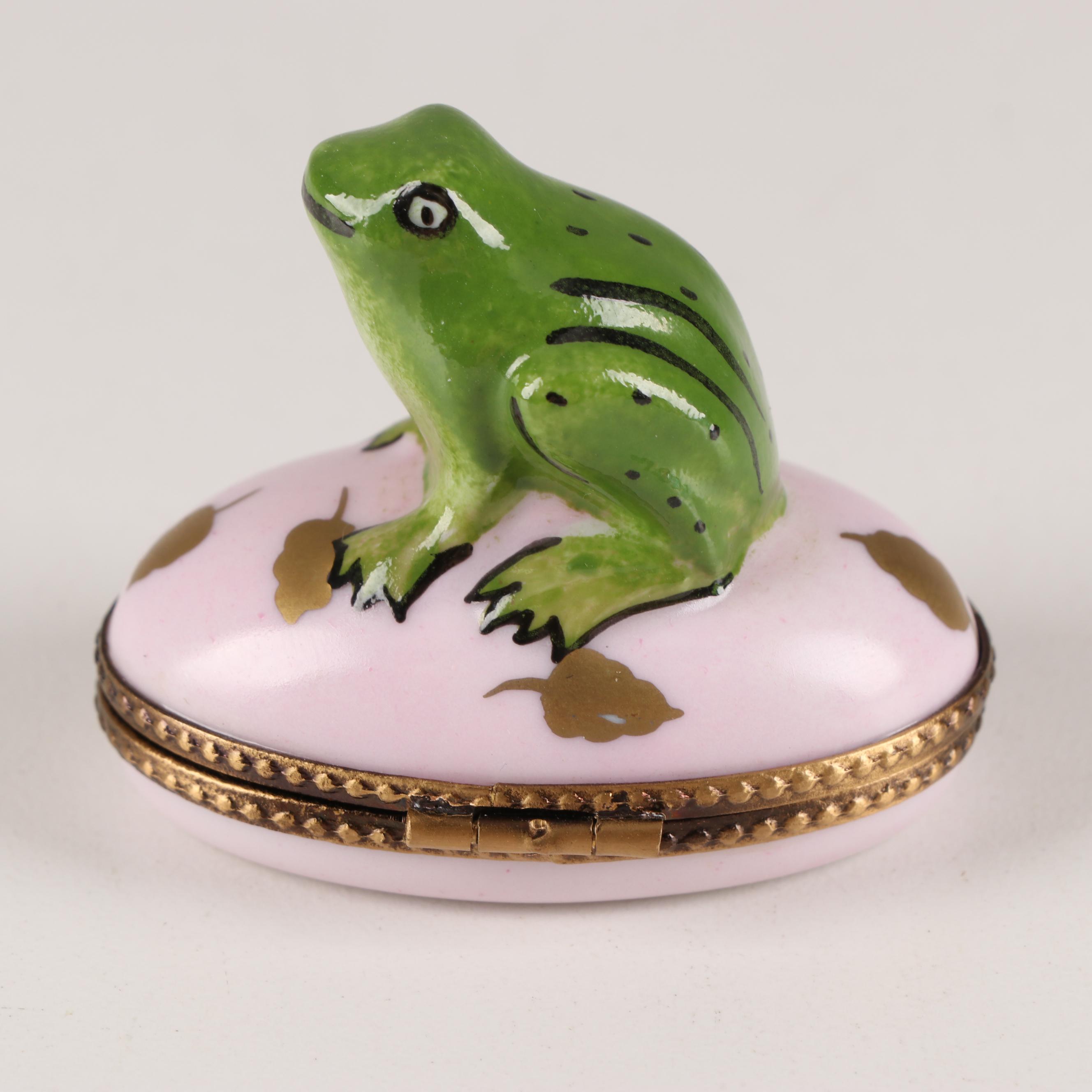 Limoges Hand-Painted Porcelain Frog Trinket Box