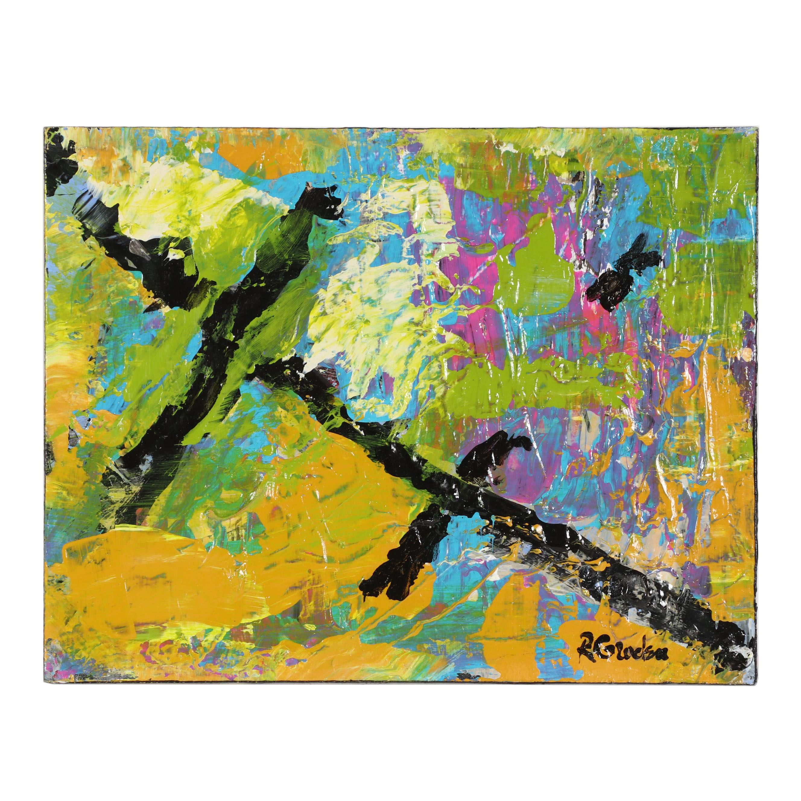 Randy Groden Mixed Media Painting  "Thessaloniki"