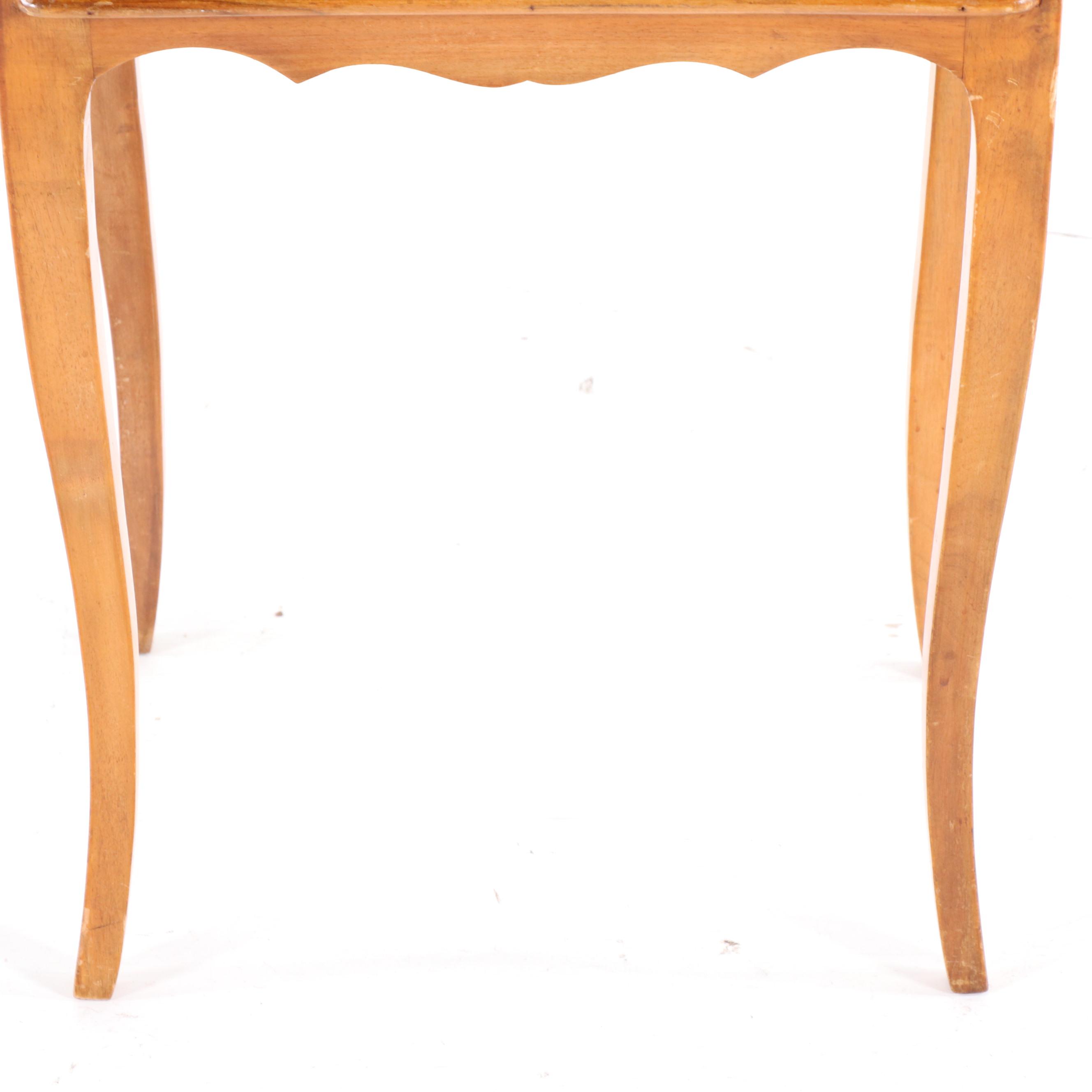Louis XV Style Diminutive Fruitwood Nightstand With Tapered Legs, Circa 1940