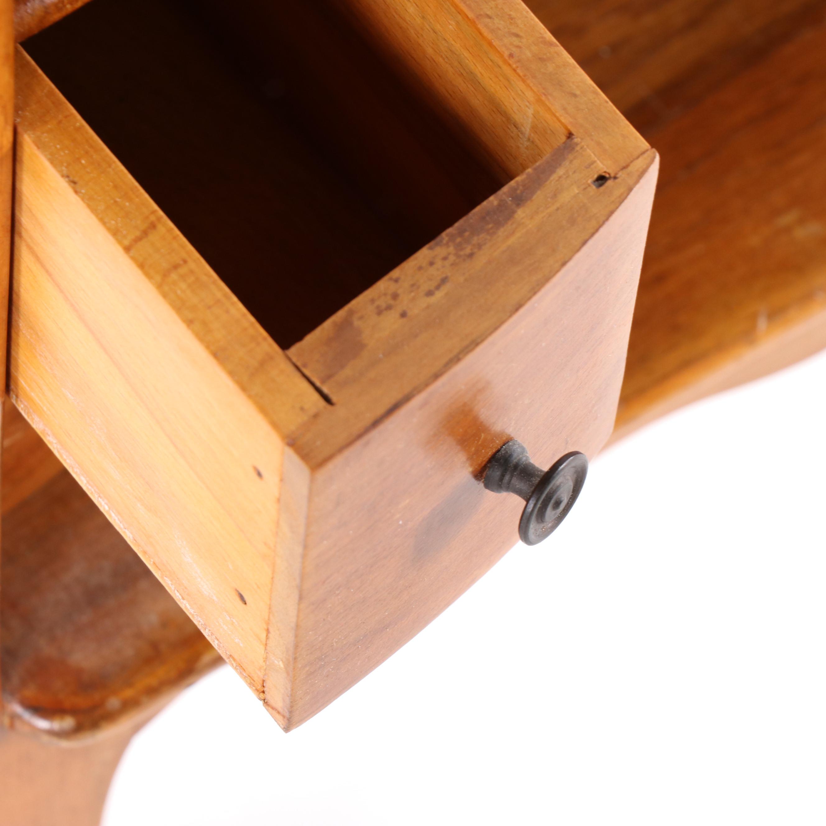 Louis XV Style Diminutive Fruitwood Nightstand With Tapered Legs, Circa 1940