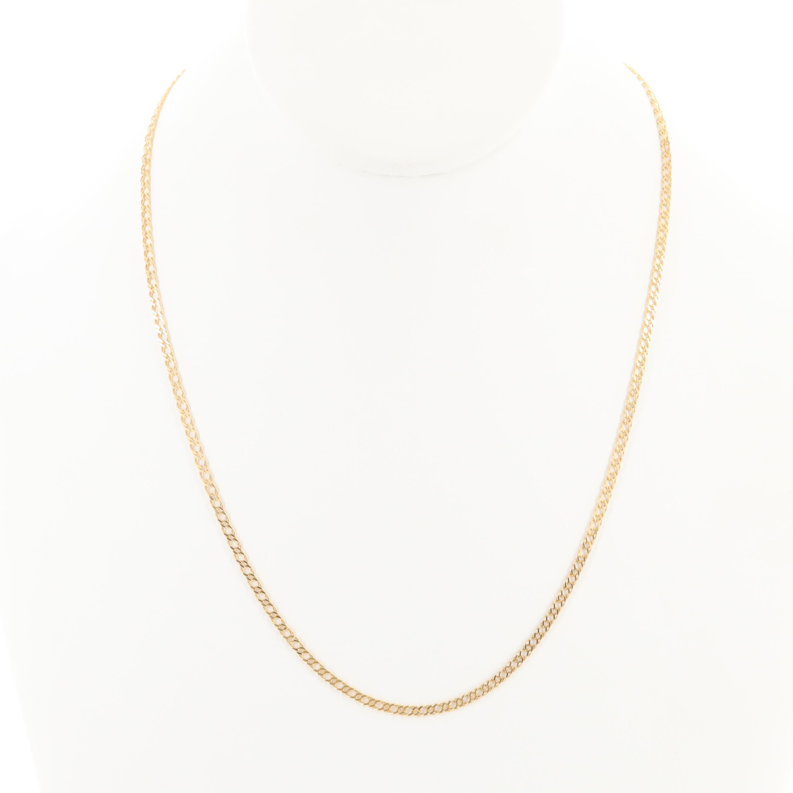 18K Yellow Gold Double Link Curb Chain