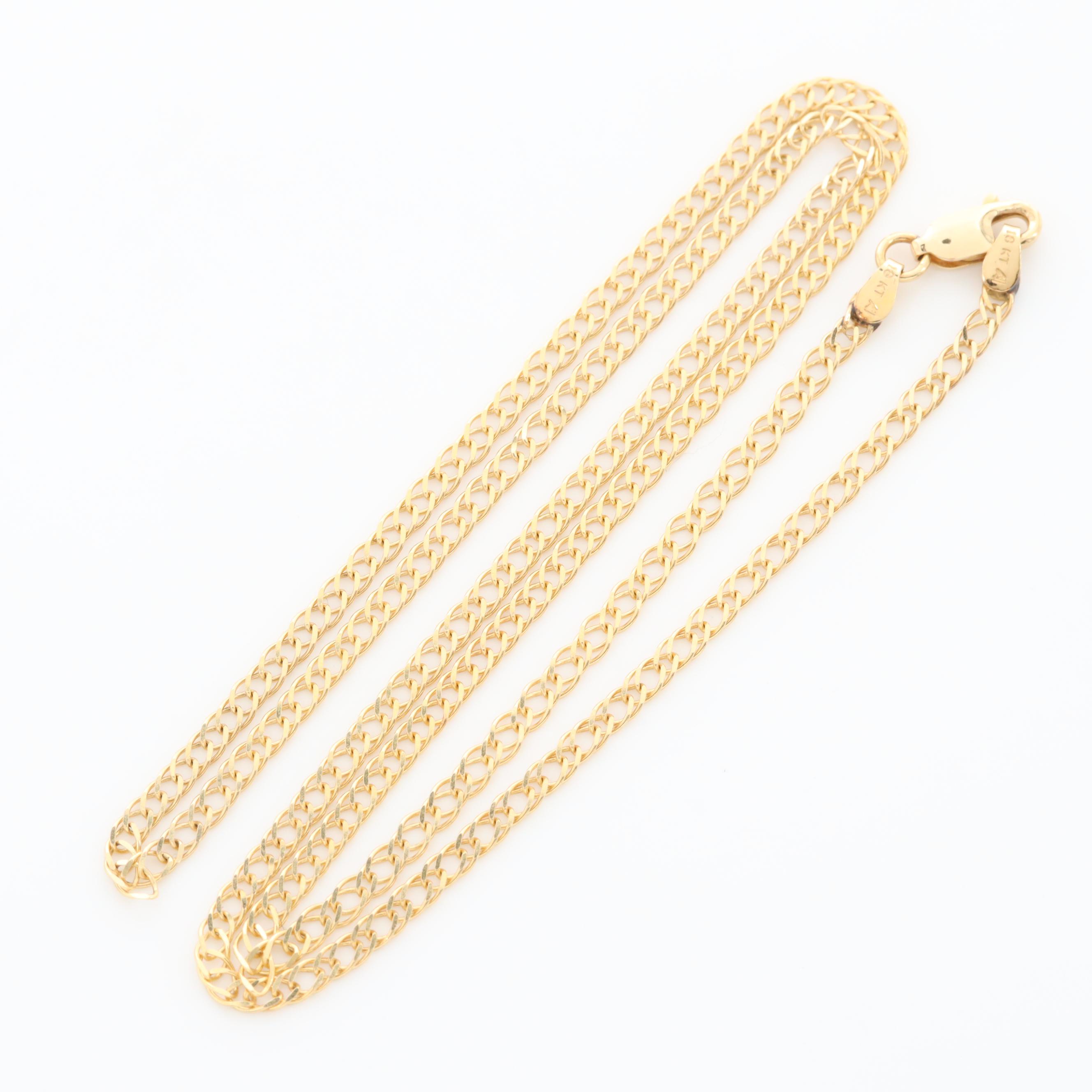 18K Yellow Gold Double Link Curb Chain