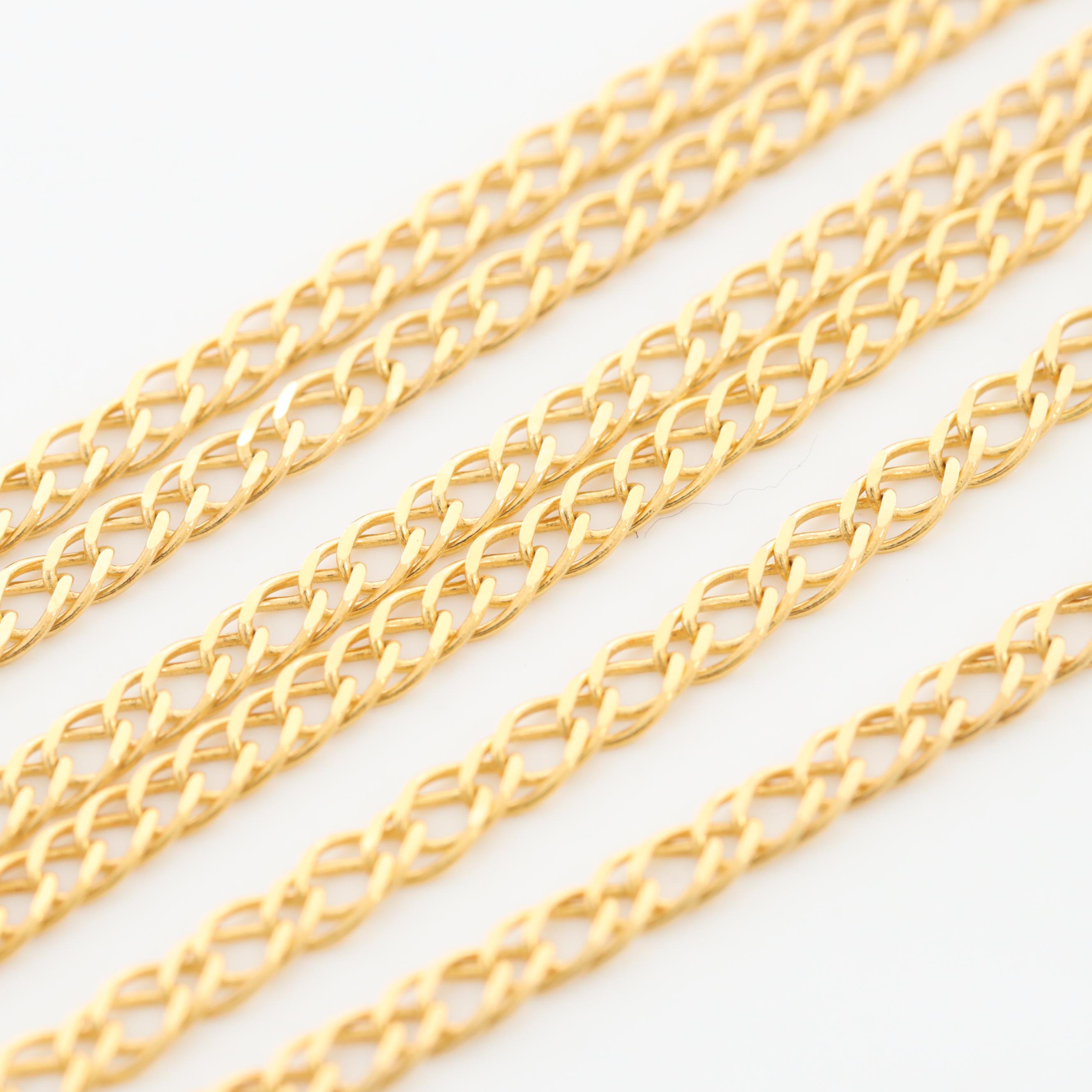 18K Yellow Gold Double Link Curb Chain