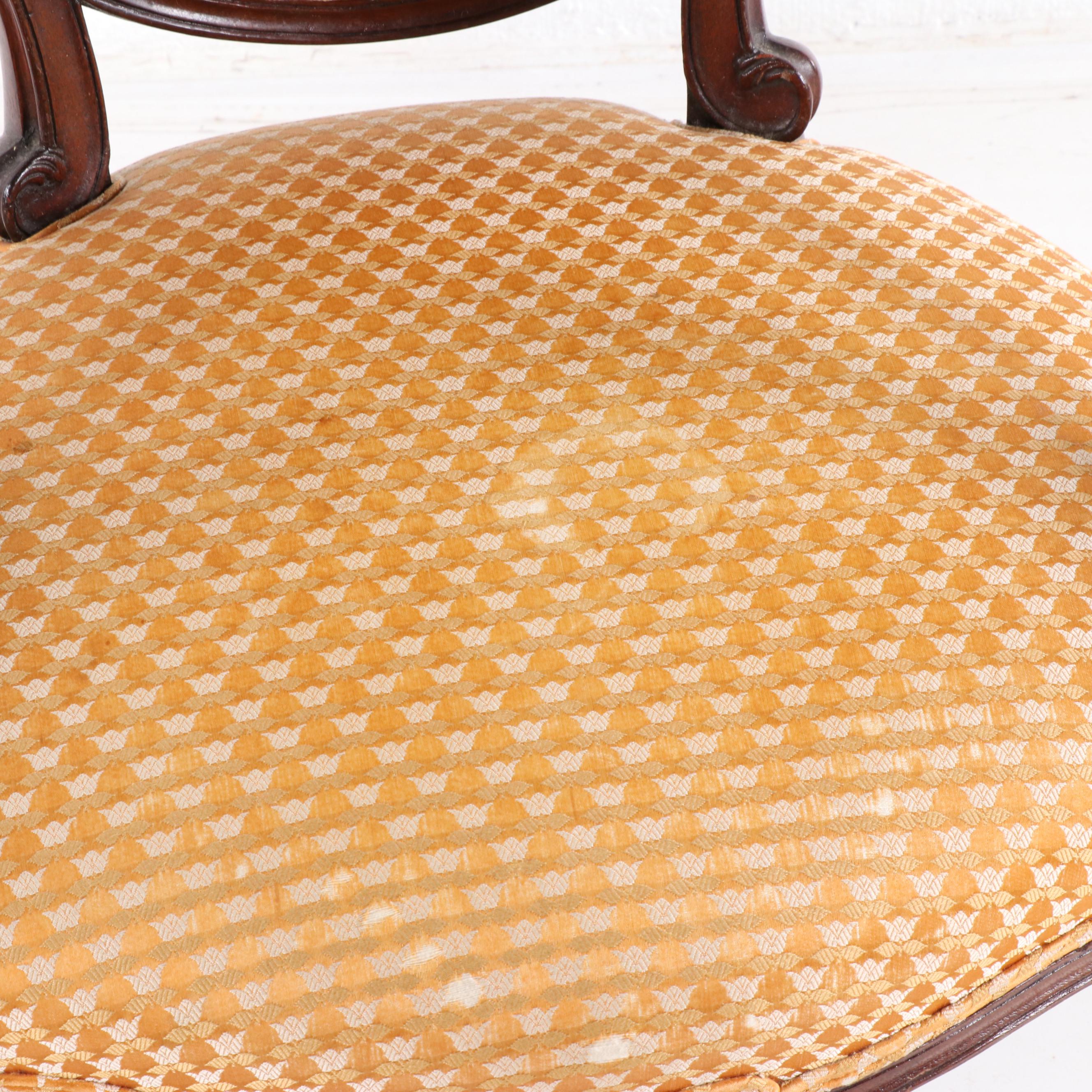 Pair of George III Rococo Style Carved Wooden Parlor Chairs, Early 20th Century