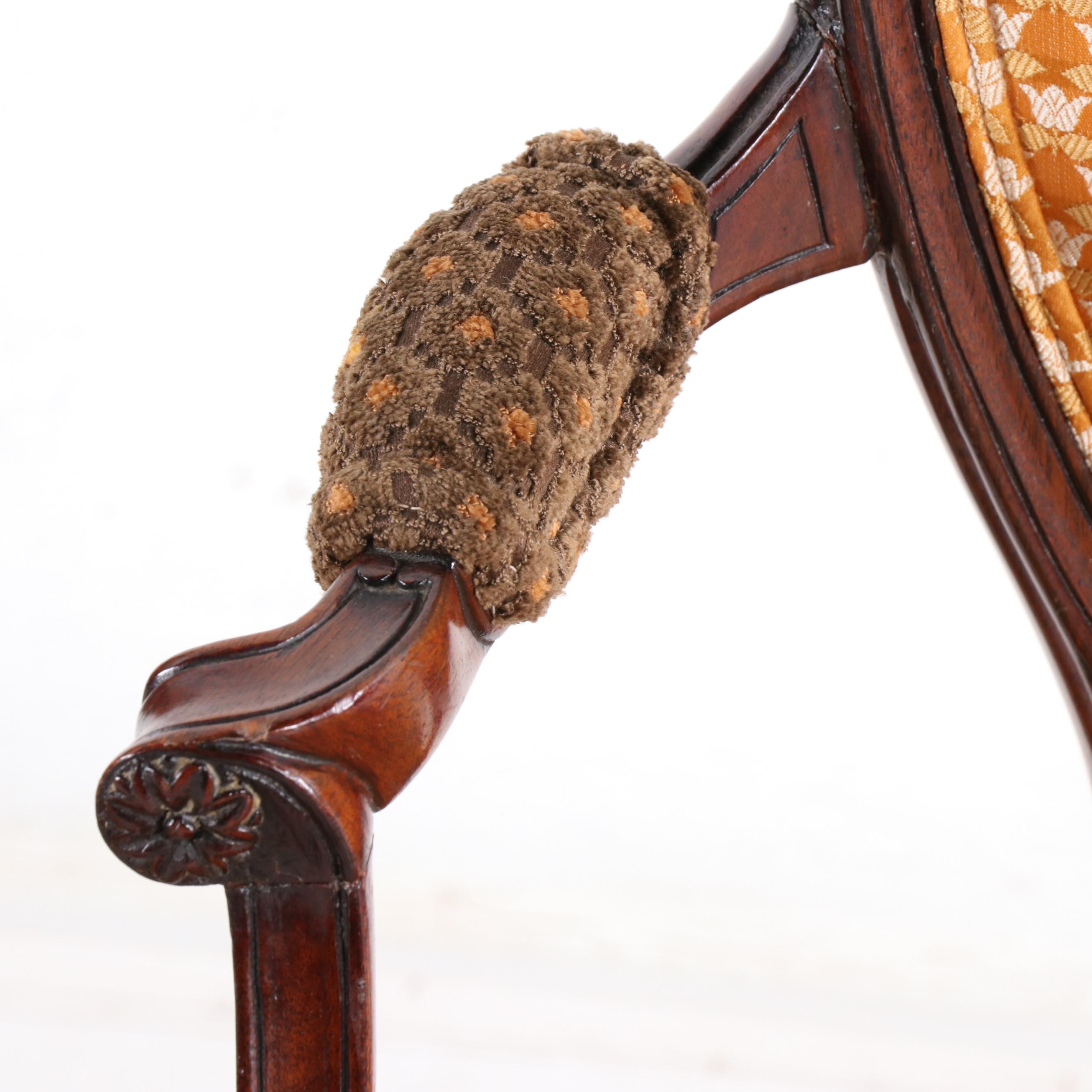 Pair of George III Rococo Style Carved Wooden Parlor Chairs, Early 20th Century