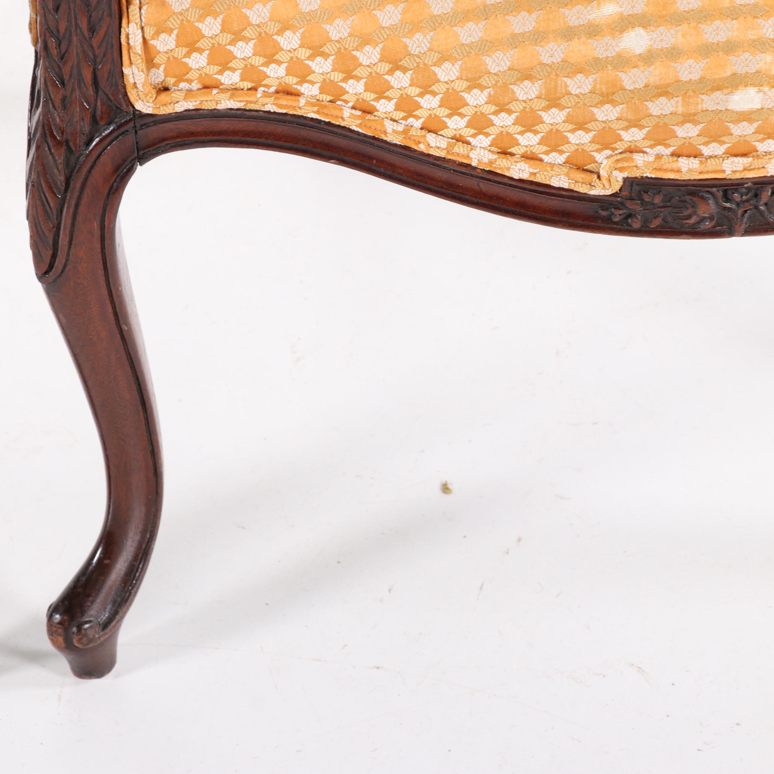 Pair of George III Rococo Style Carved Wooden Parlor Chairs, Early 20th Century