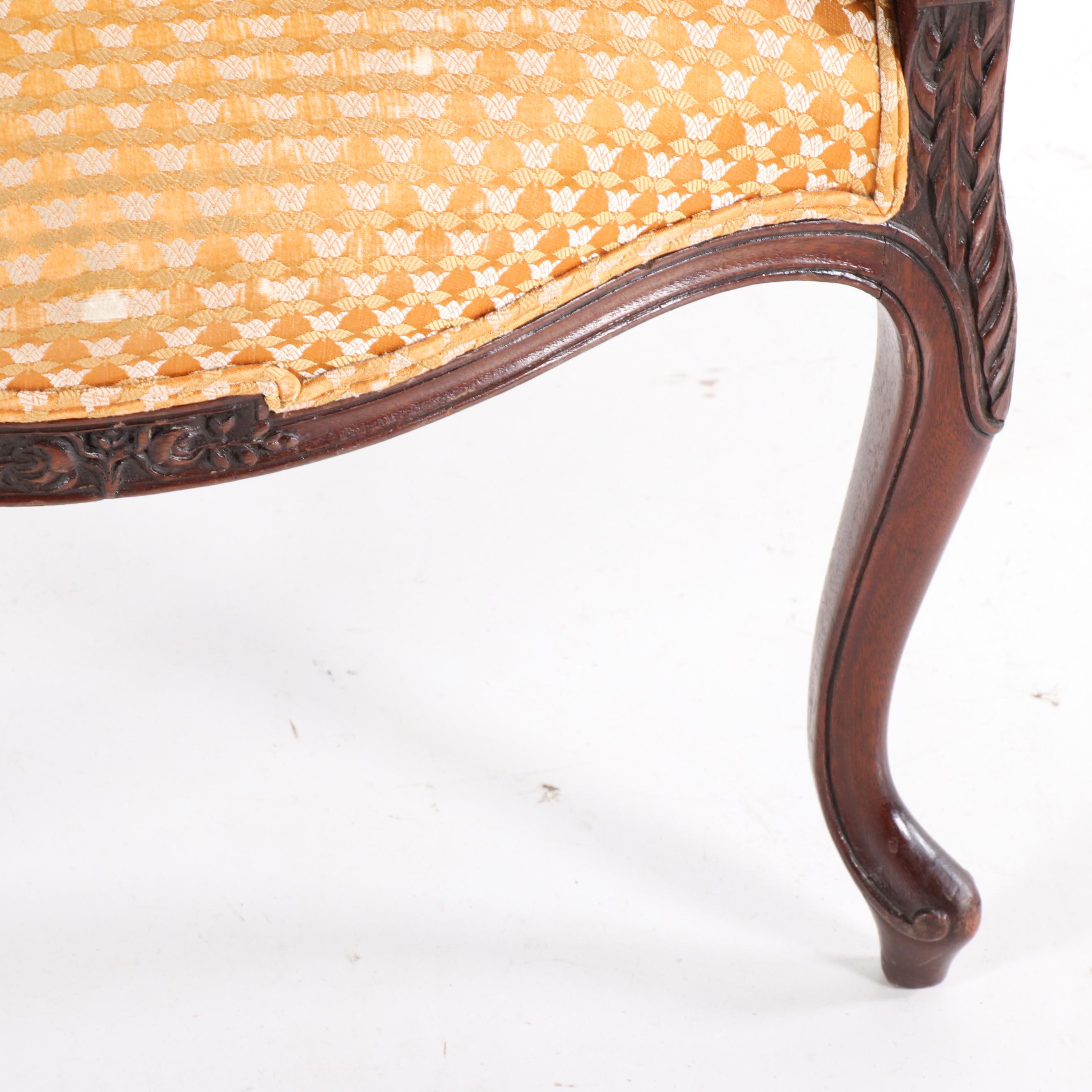 Pair of George III Rococo Style Carved Wooden Parlor Chairs, Early 20th Century