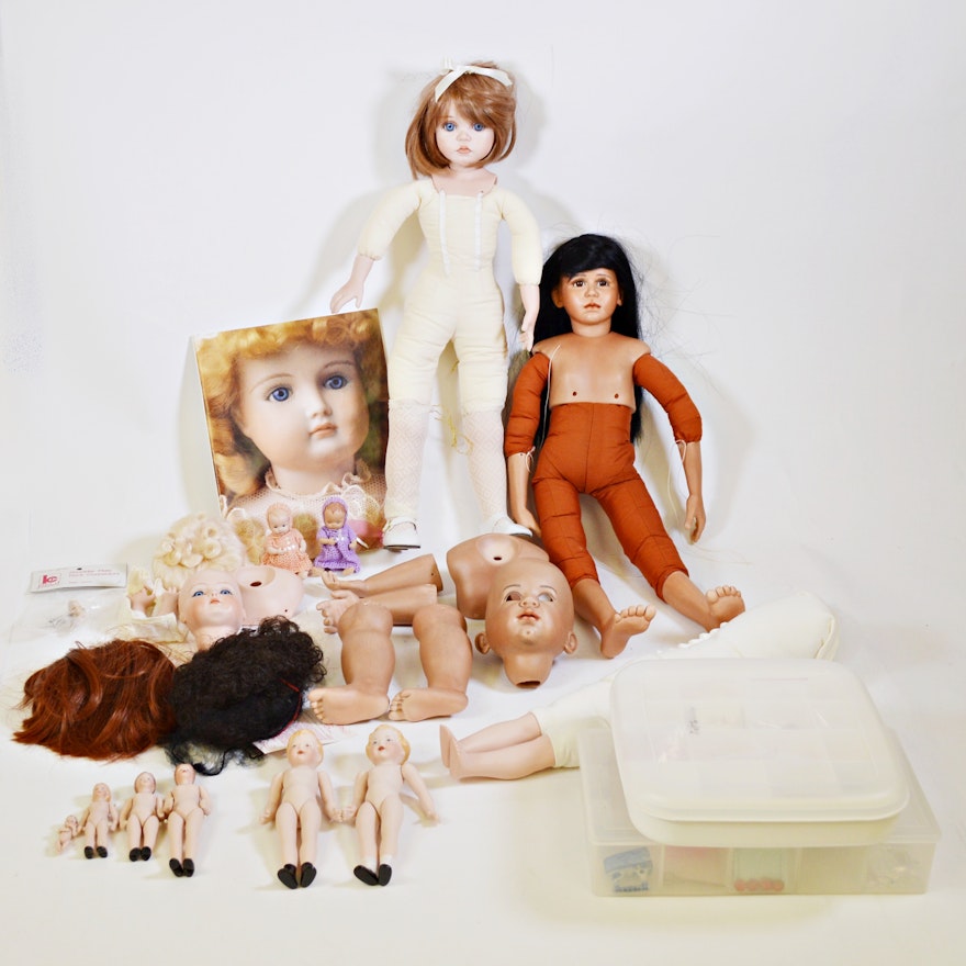 Vintage Porcelain Dolls and Doll Parts Including Bell Ceramics, Inc.