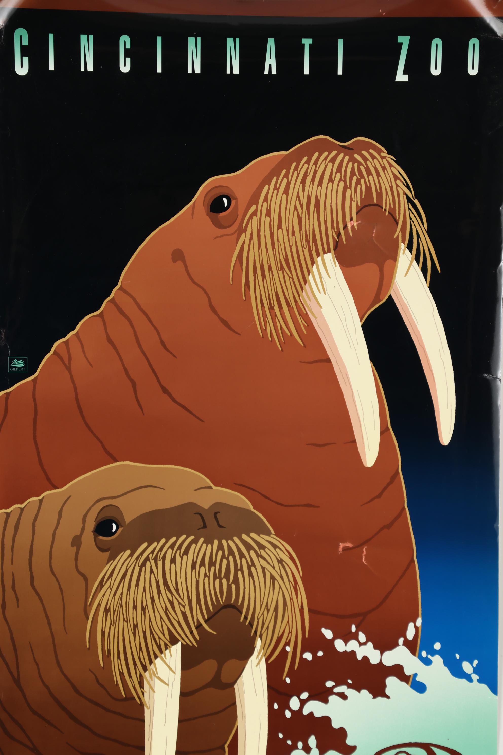 Dan Gilbert 1990 Lithograph Poster "Cincinnati Zoo"