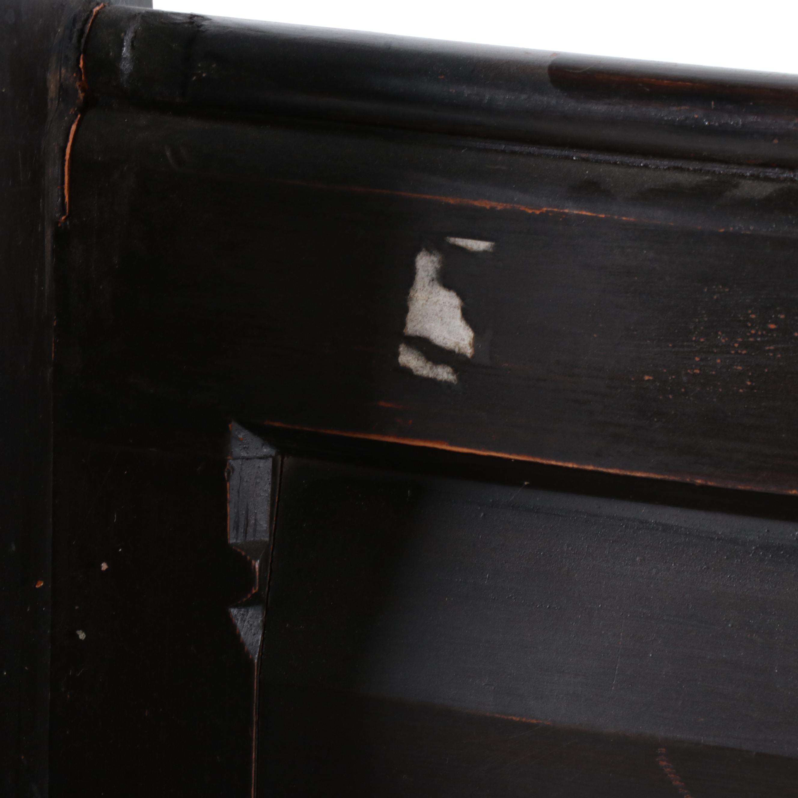 Gothic Revival Ebonized Pine Church Pew, 19th Century