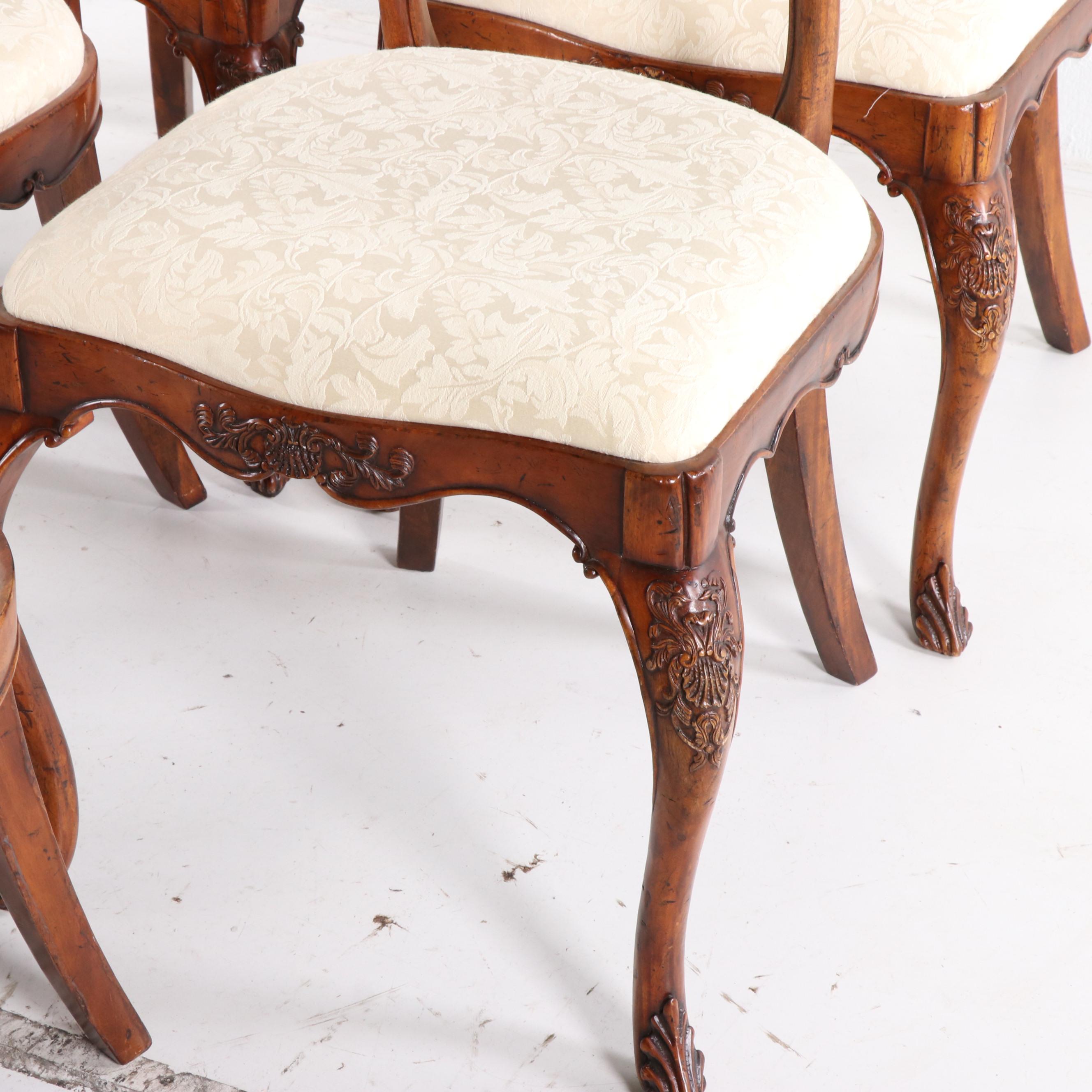 Eight Contemporary Shield Back Upholstered Dining Chairs