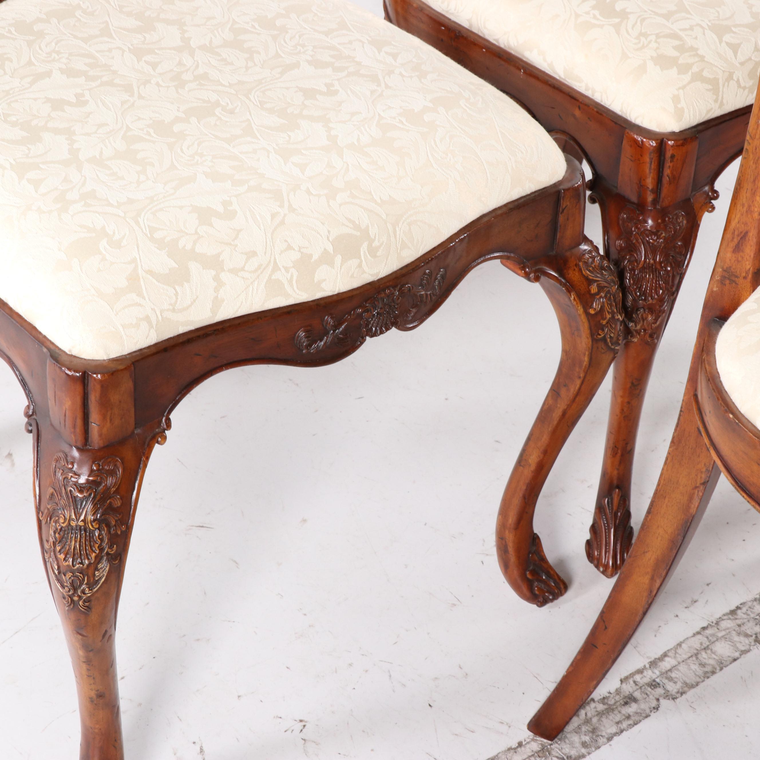 Eight Contemporary Shield Back Upholstered Dining Chairs