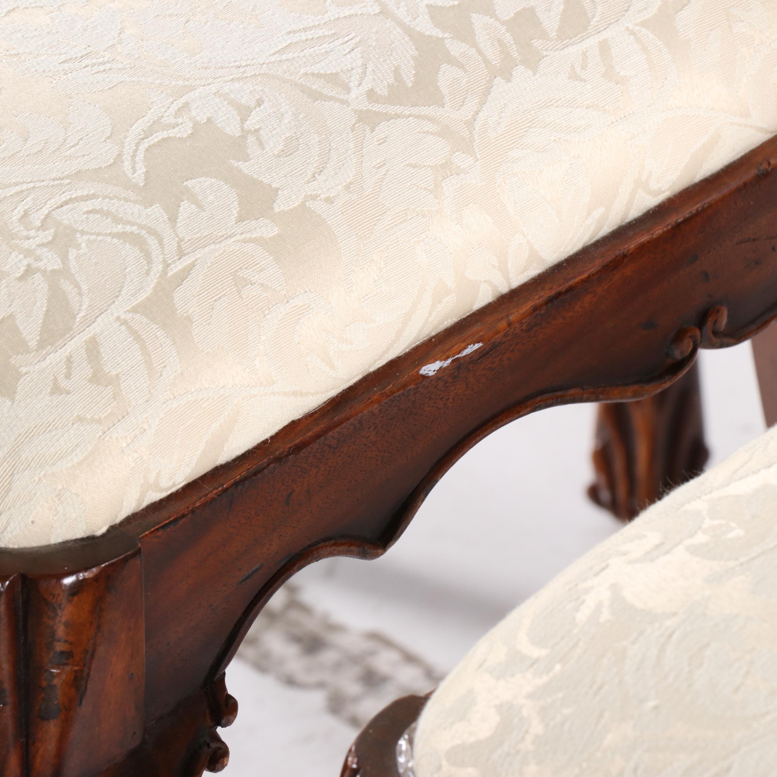 Eight Contemporary Shield Back Upholstered Dining Chairs