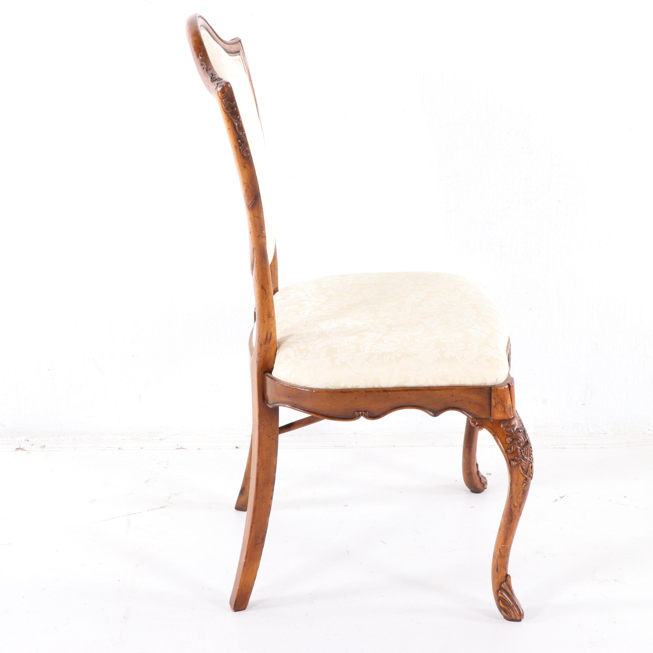 Eight Contemporary Shield Back Upholstered Dining Chairs
