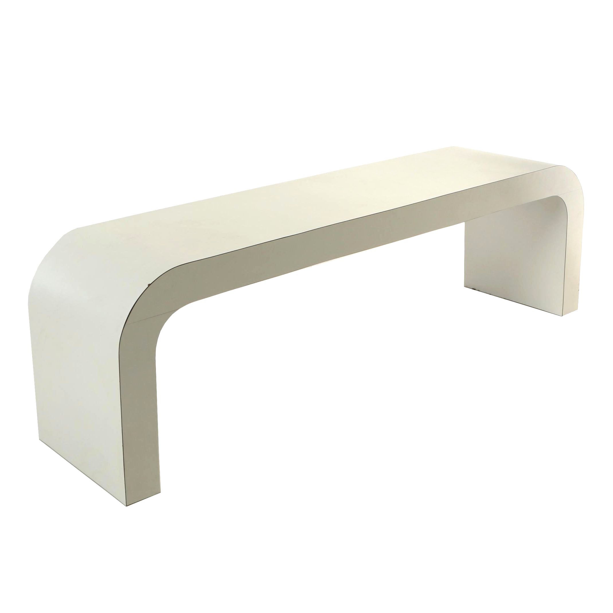 White Laminate Low Console Table, Late 20th Century