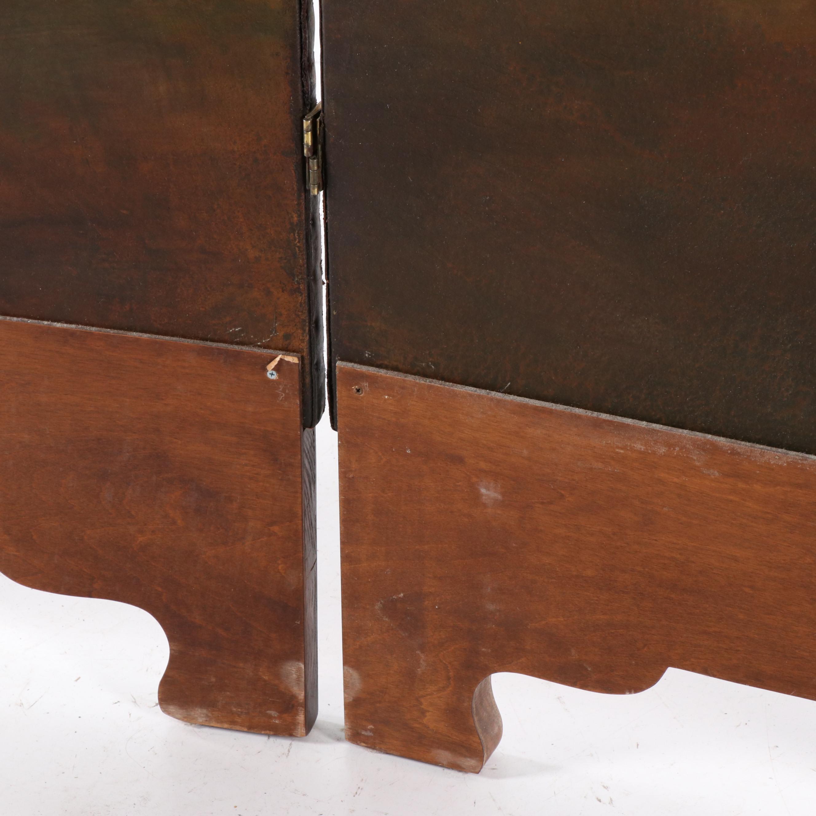 Hand-Painted English Hunt Scene Room Divider, Early - Mid 20th Century