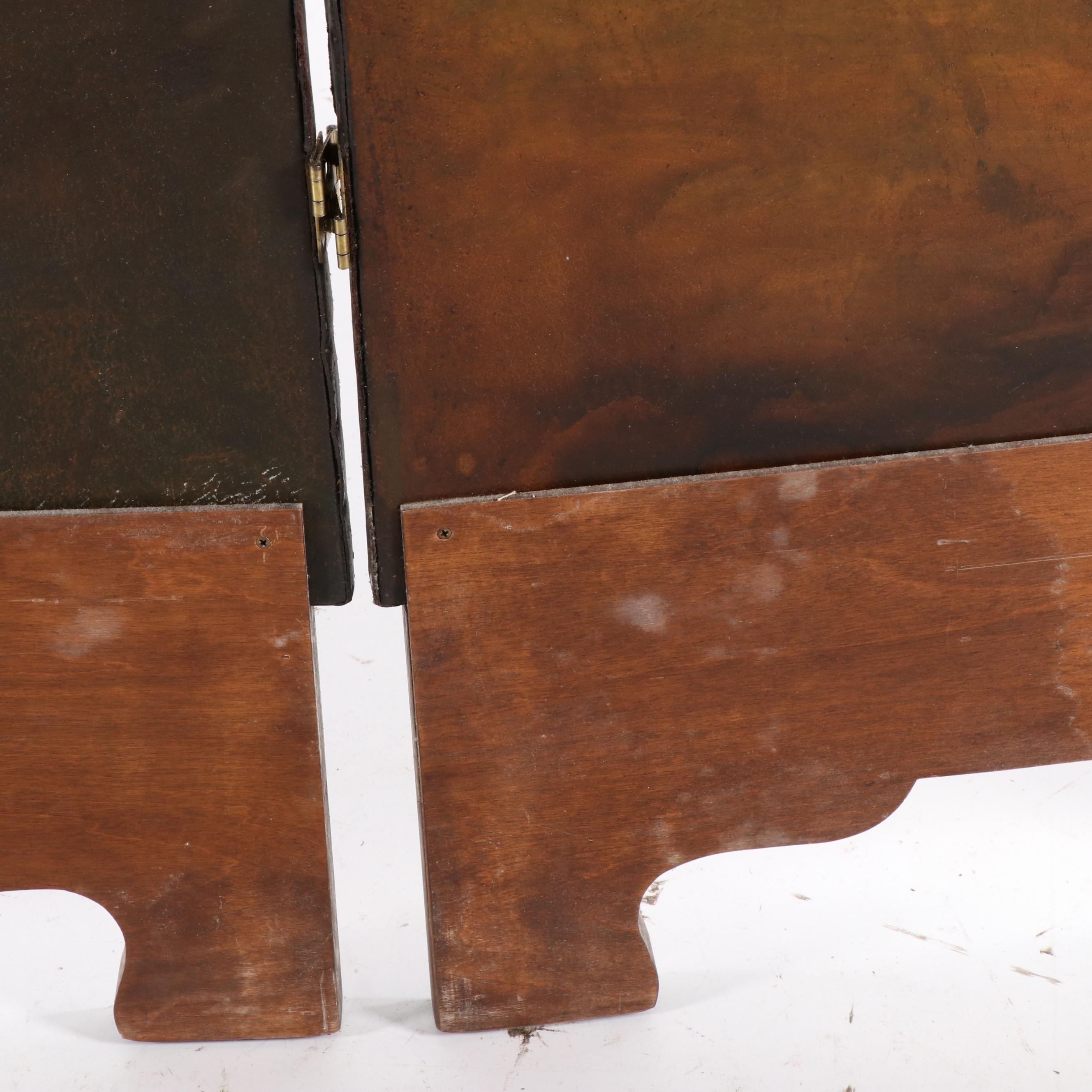 Hand-Painted English Hunt Scene Room Divider, Early - Mid 20th Century