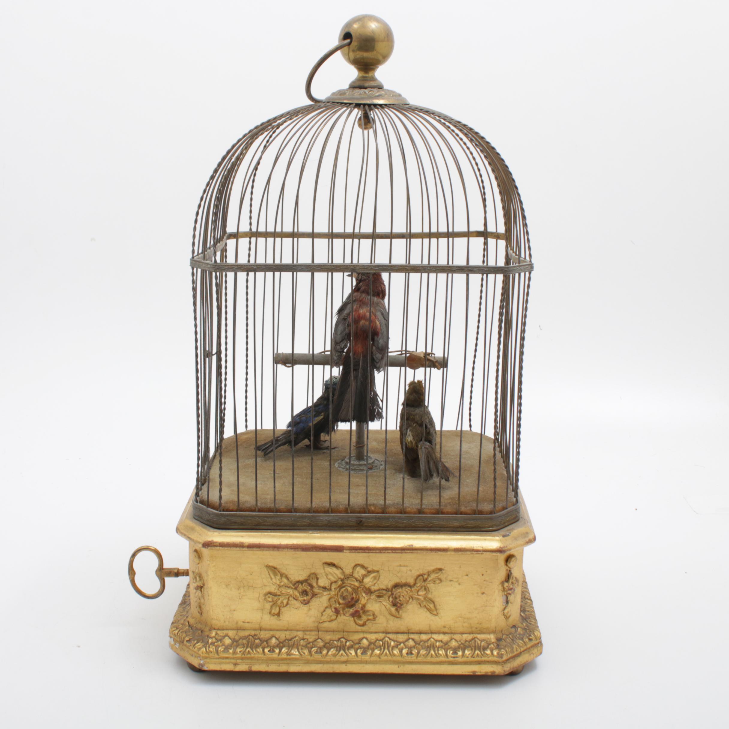Bontams Antique French Triple Singing Bird Cage Automaton