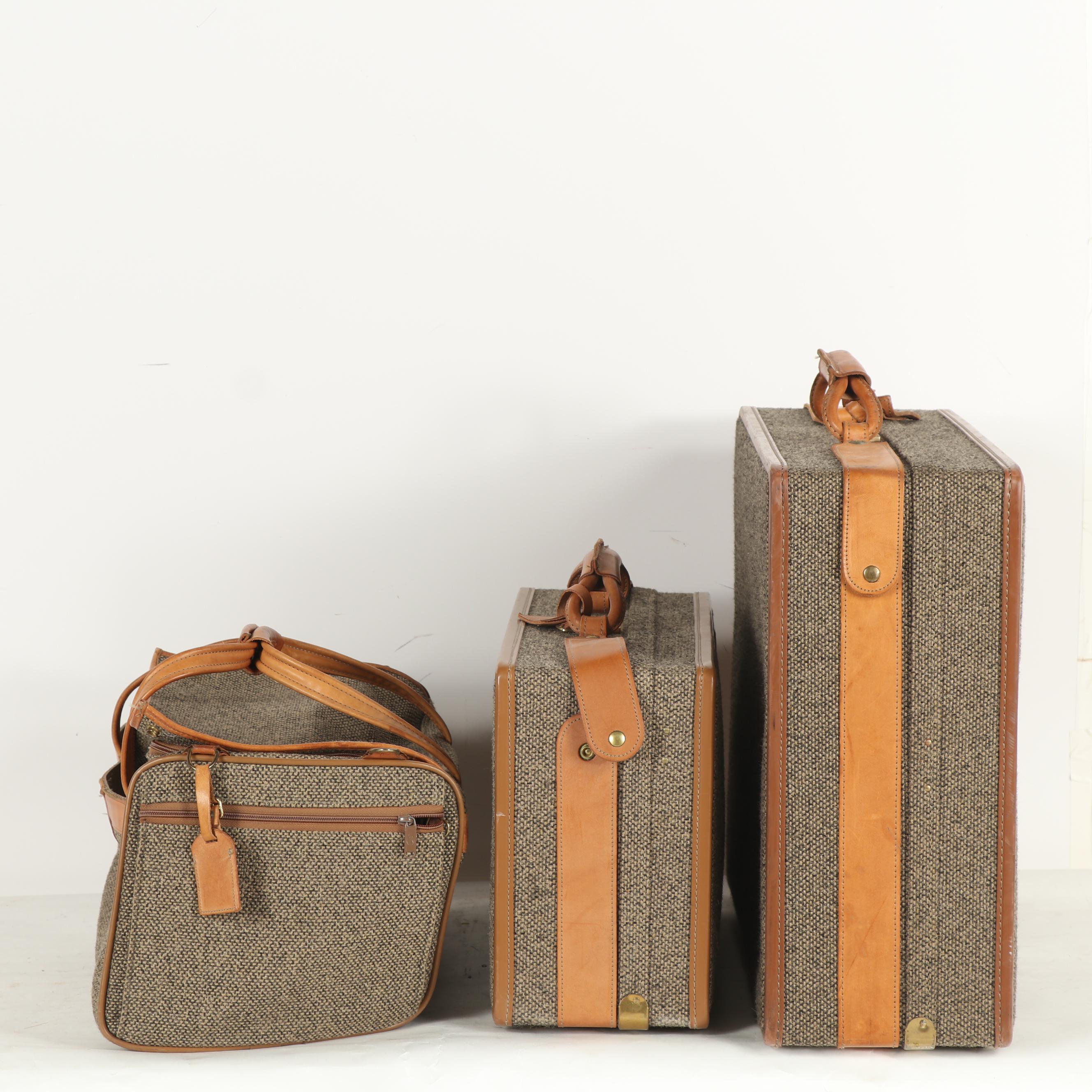 Hartmann Luggage in Tweed and Leather, Vintage