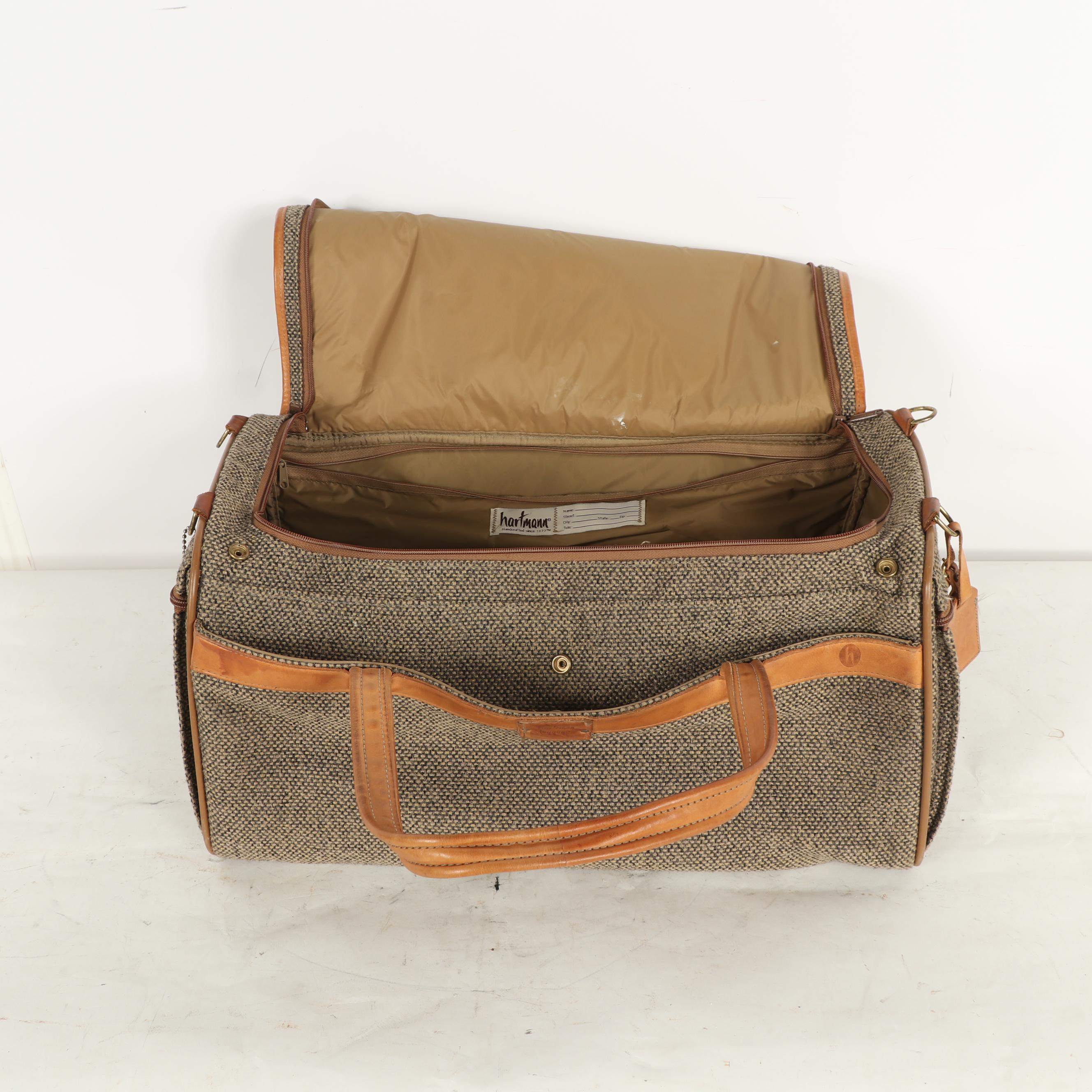 Hartmann Luggage in Tweed and Leather, Vintage