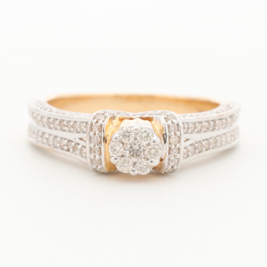 14K Yellow Gold Diamond Ring