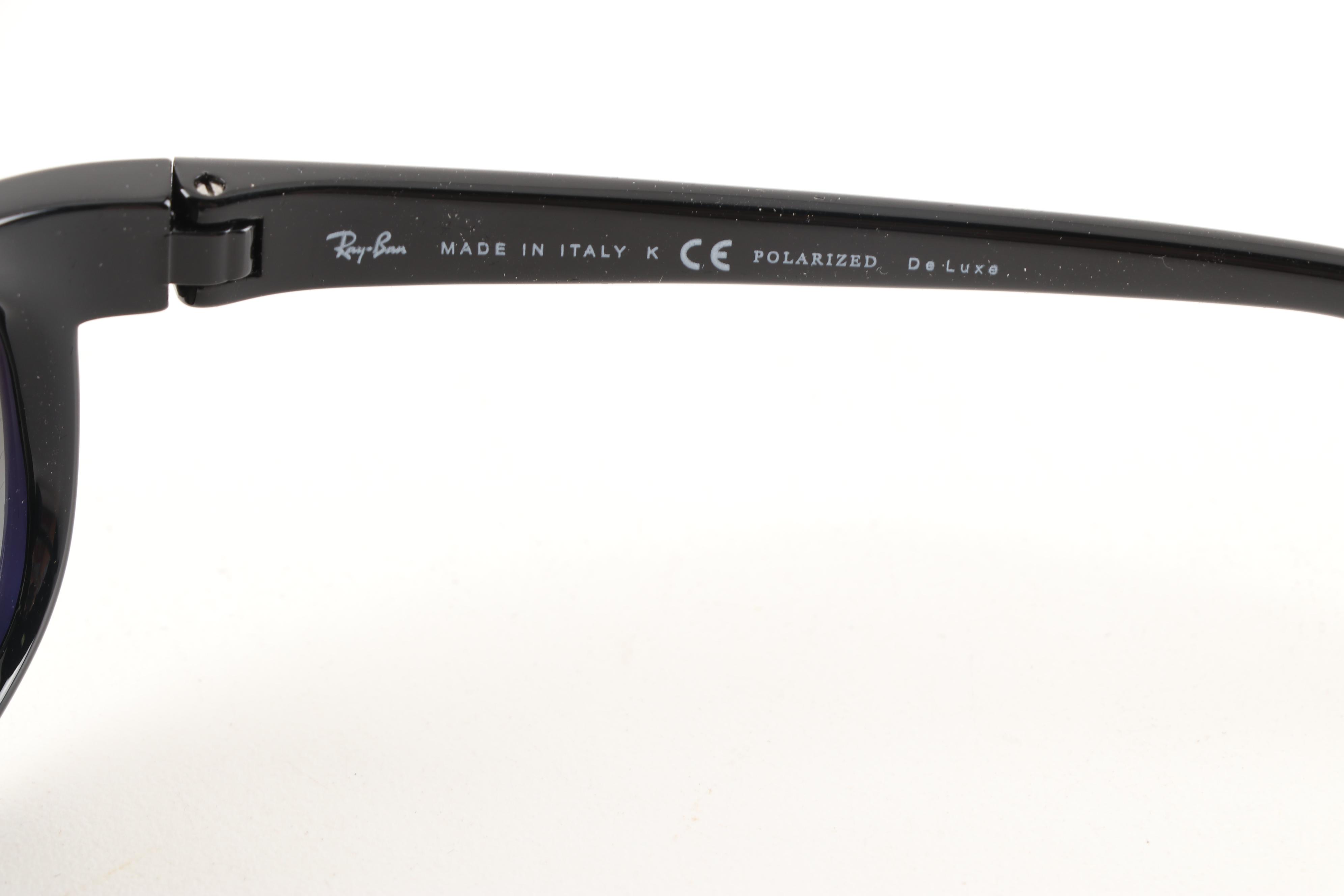 Ray-Ban RB 2027 Predator Polarized De Luxe Sunglasses in Black with Case