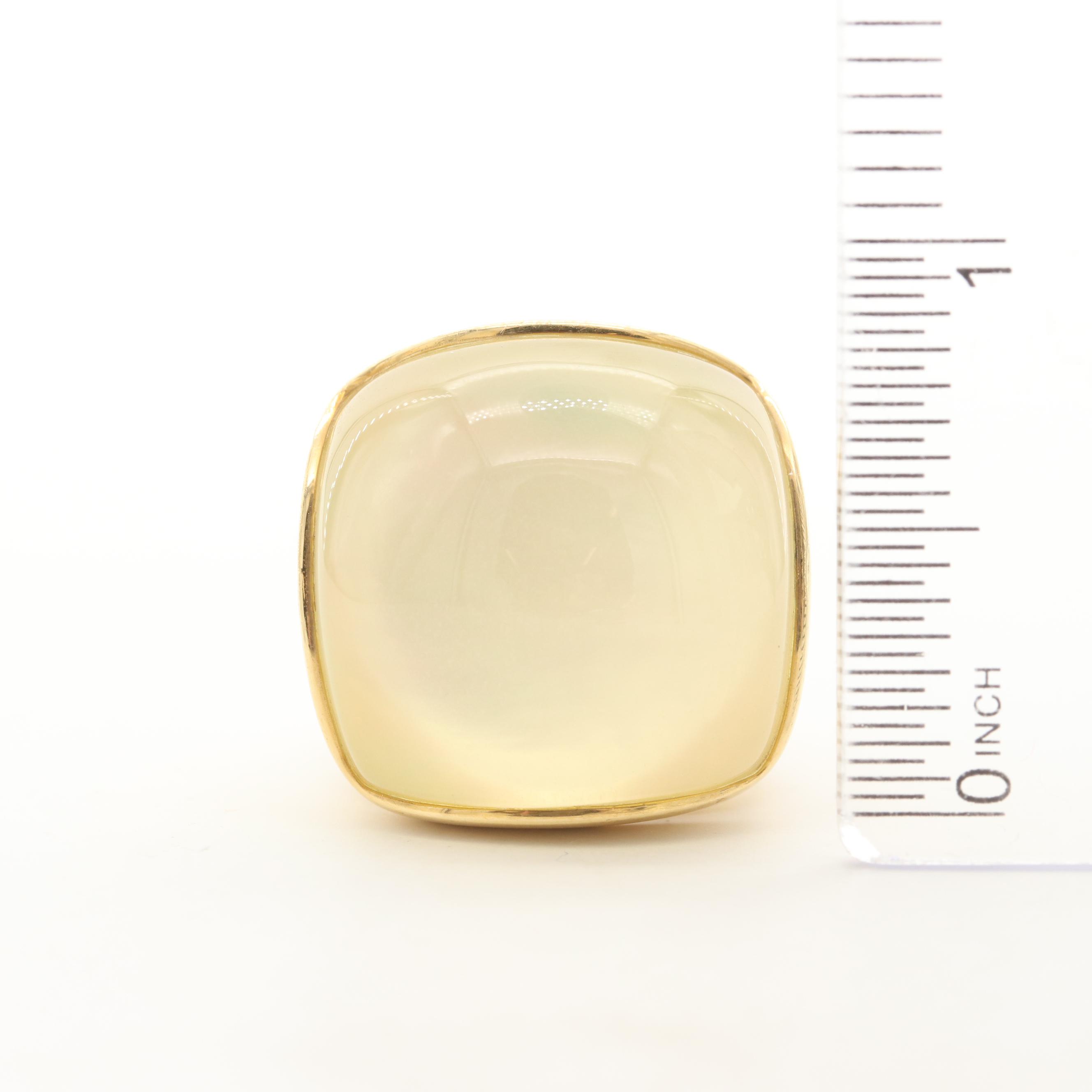 Evanueva 18K Yellow Gold Quartz and Mother of Pearl Doublet Dome Ring