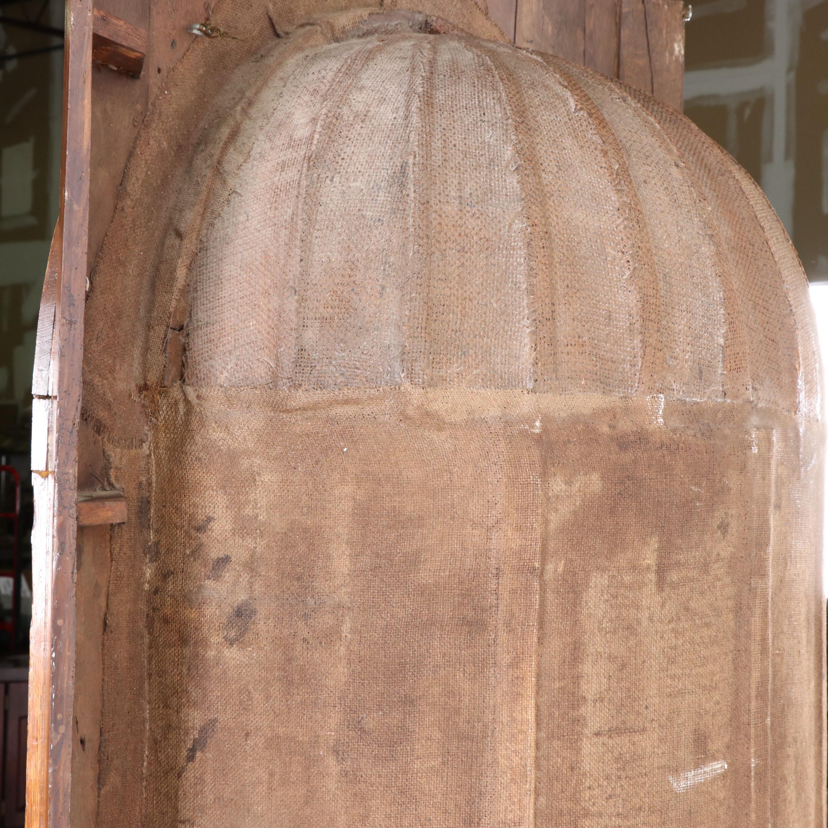 George III Provincial Oak Corner Cupboard with Architectural Interior, 19th C.