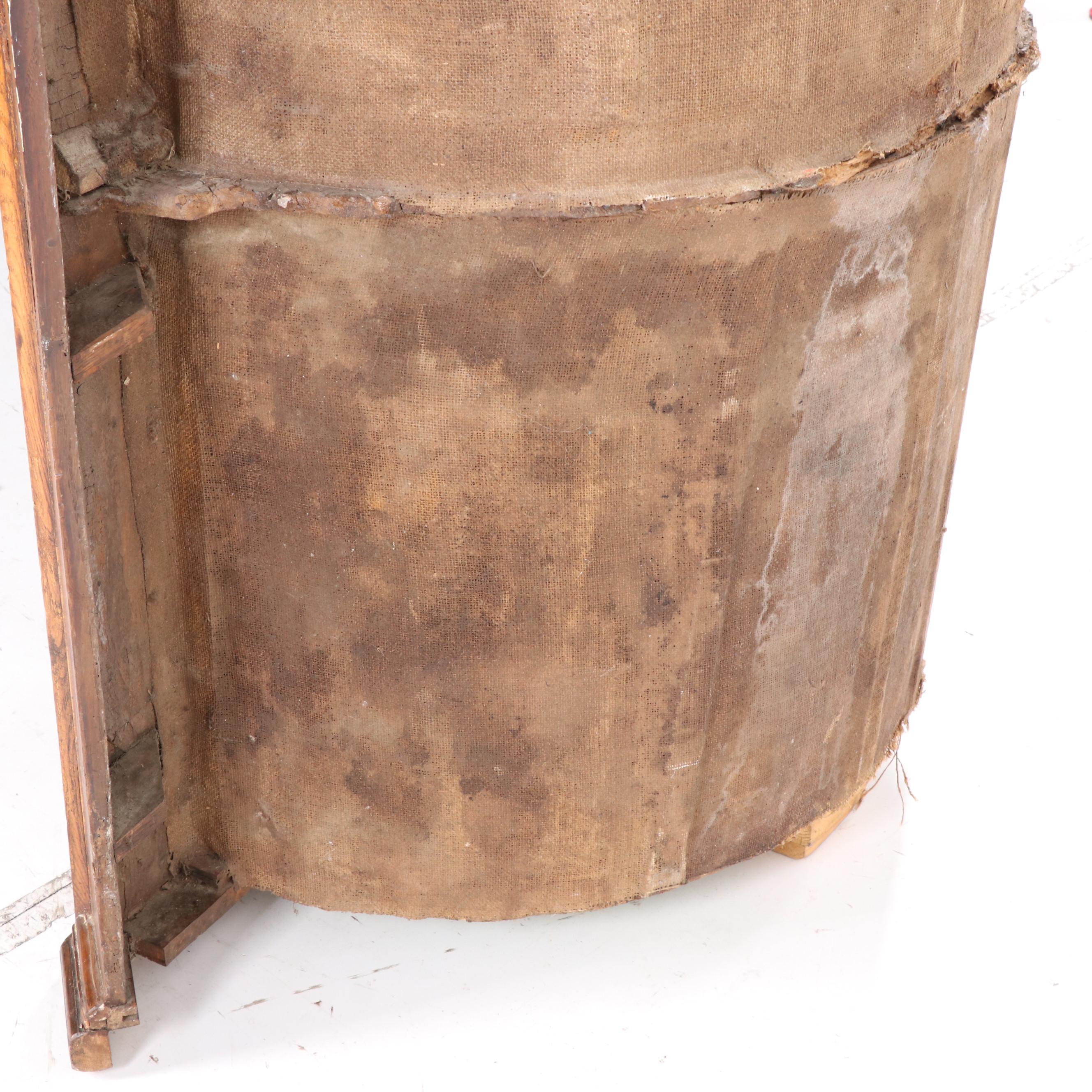 George III Provincial Oak Corner Cupboard with Architectural Interior, 19th C.