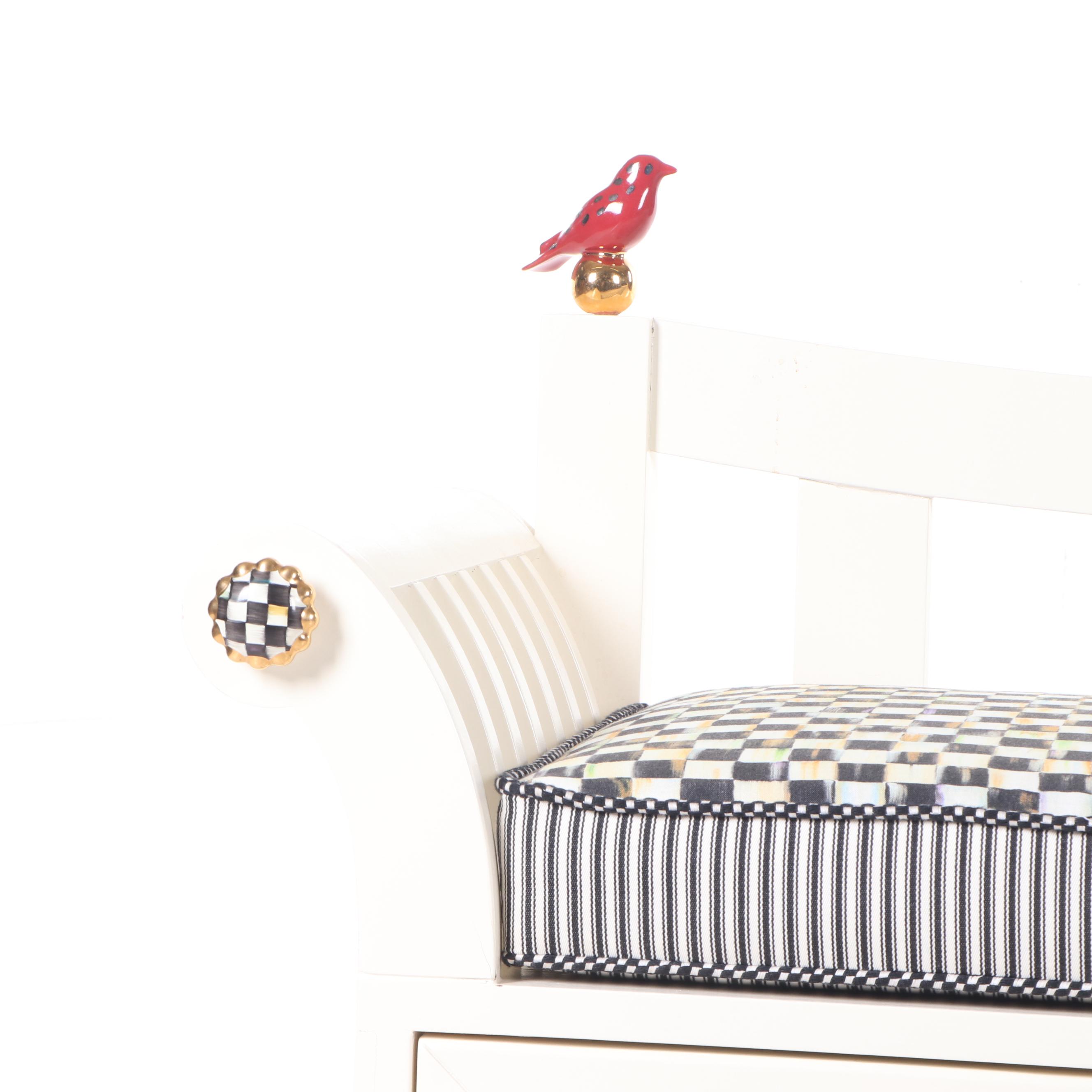 Mackenzie-Childs "Courtly Check" Boot Bench