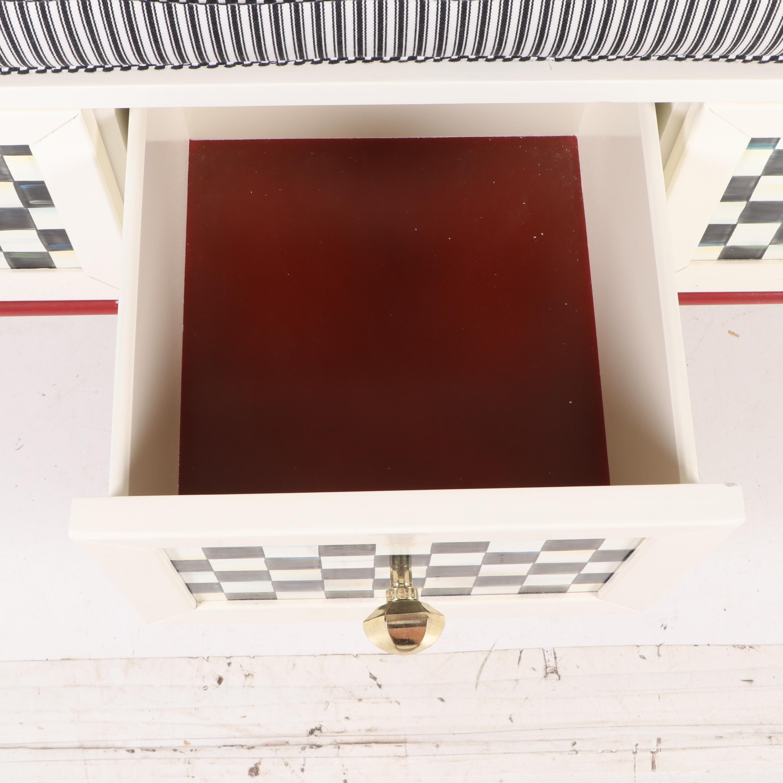 Mackenzie-Childs "Courtly Check" Boot Bench