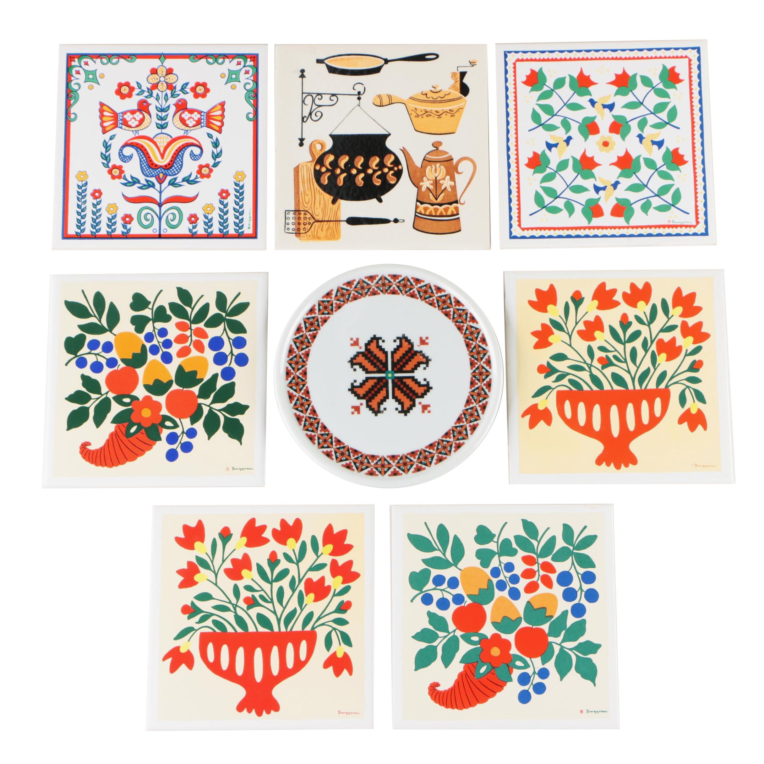 Berggren Originals Tile Trivets and More, Mid-Century