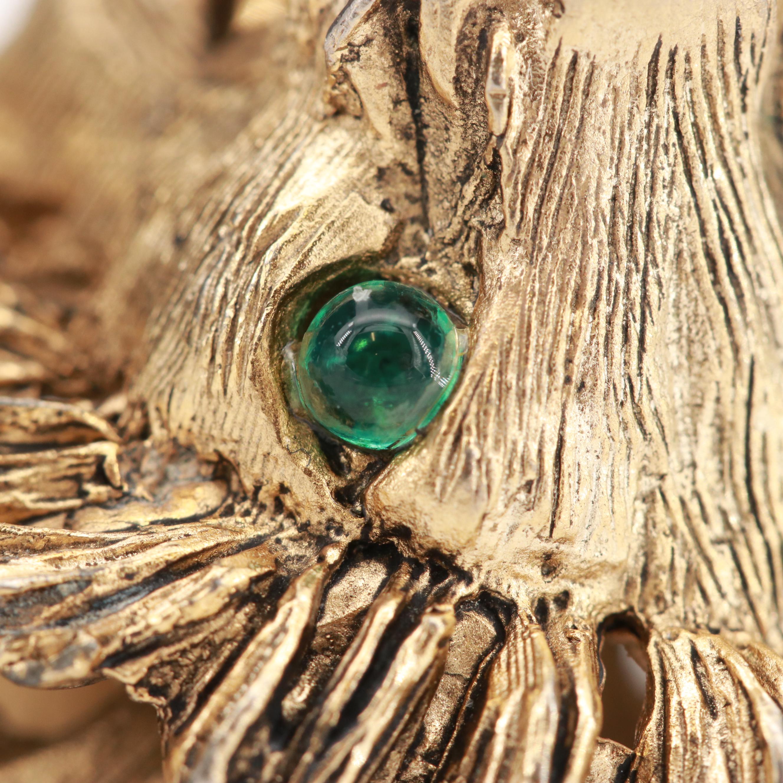 Circa 1960s Hattie Carnegie Gold Tone Roaring Lion Brooch