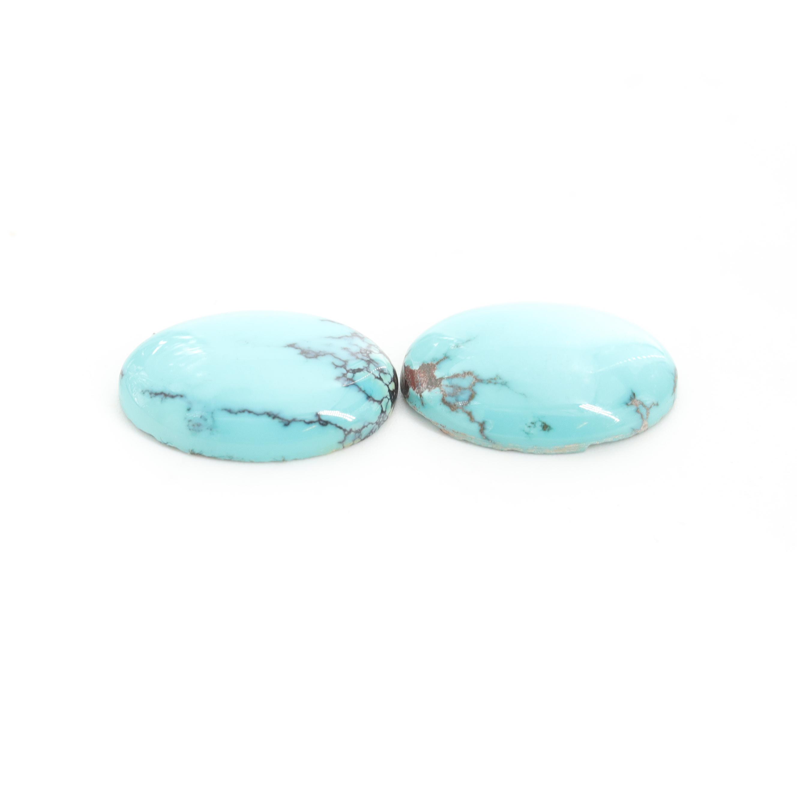 Loose 14.98 CTW Turquoise Matching Pair Stones
