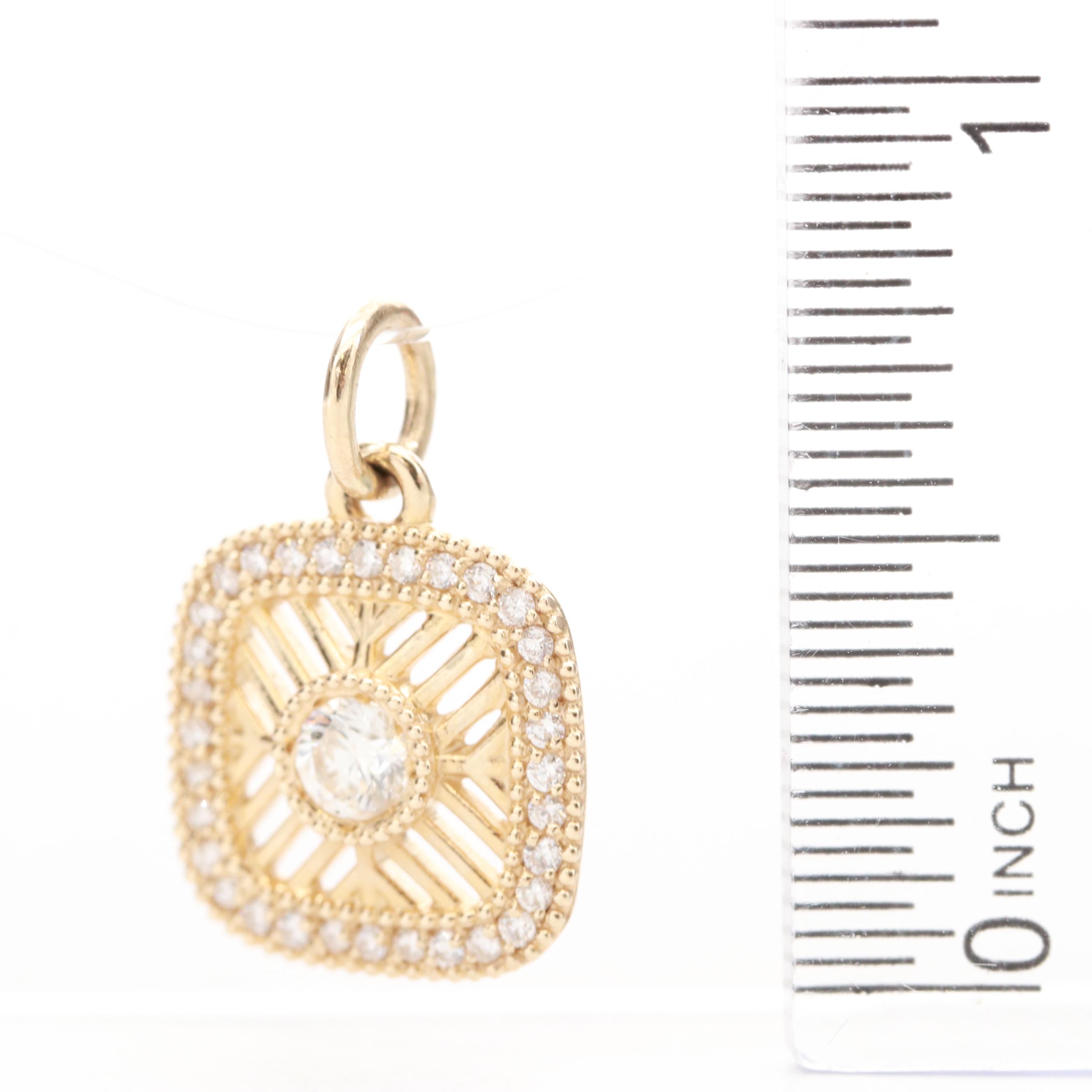 14K Yellow Gold Diamond Pendant