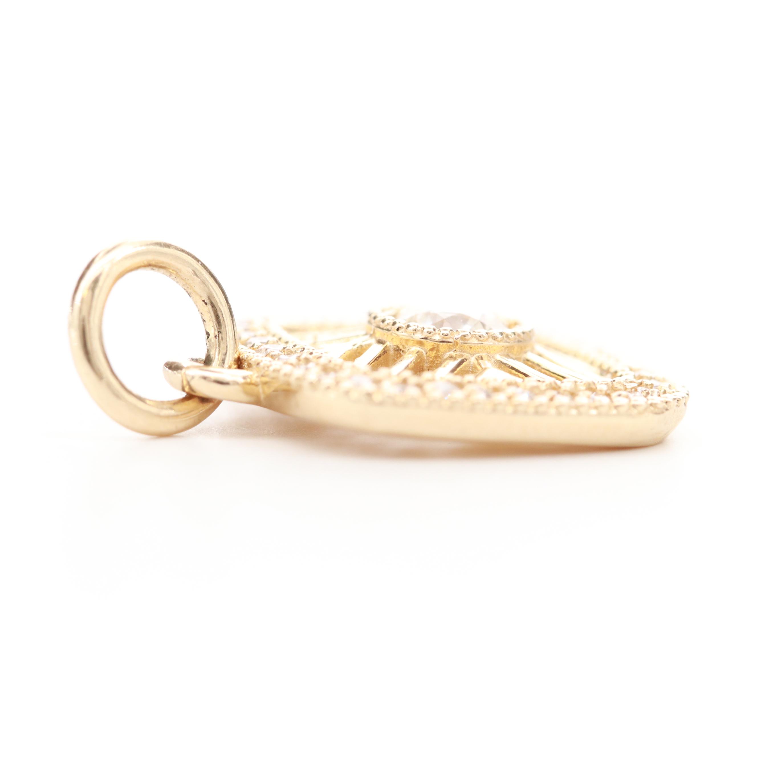 14K Yellow Gold Diamond Pendant